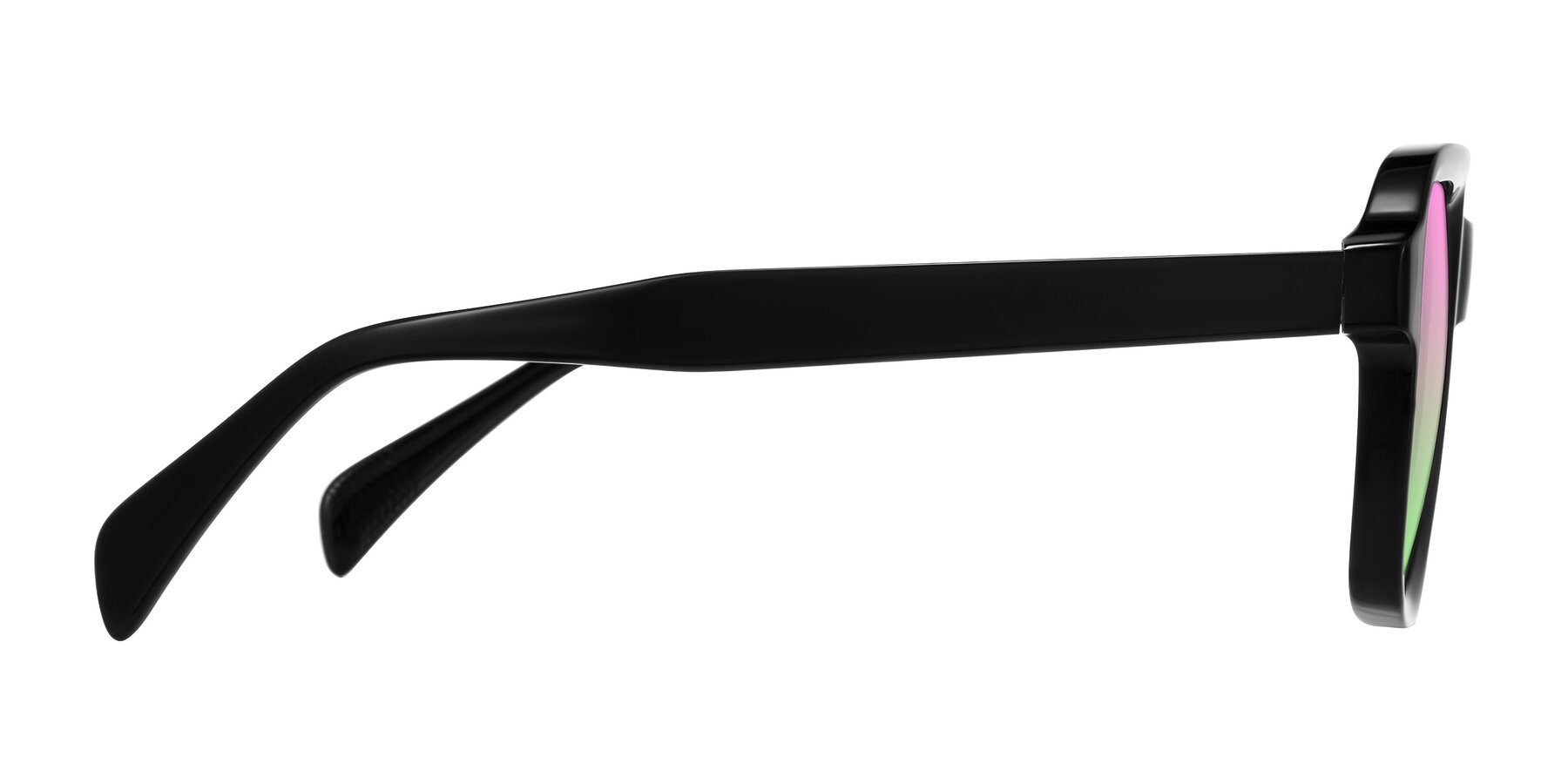 Side of Upbeat in Black with Pink / Green Gradient Lenses