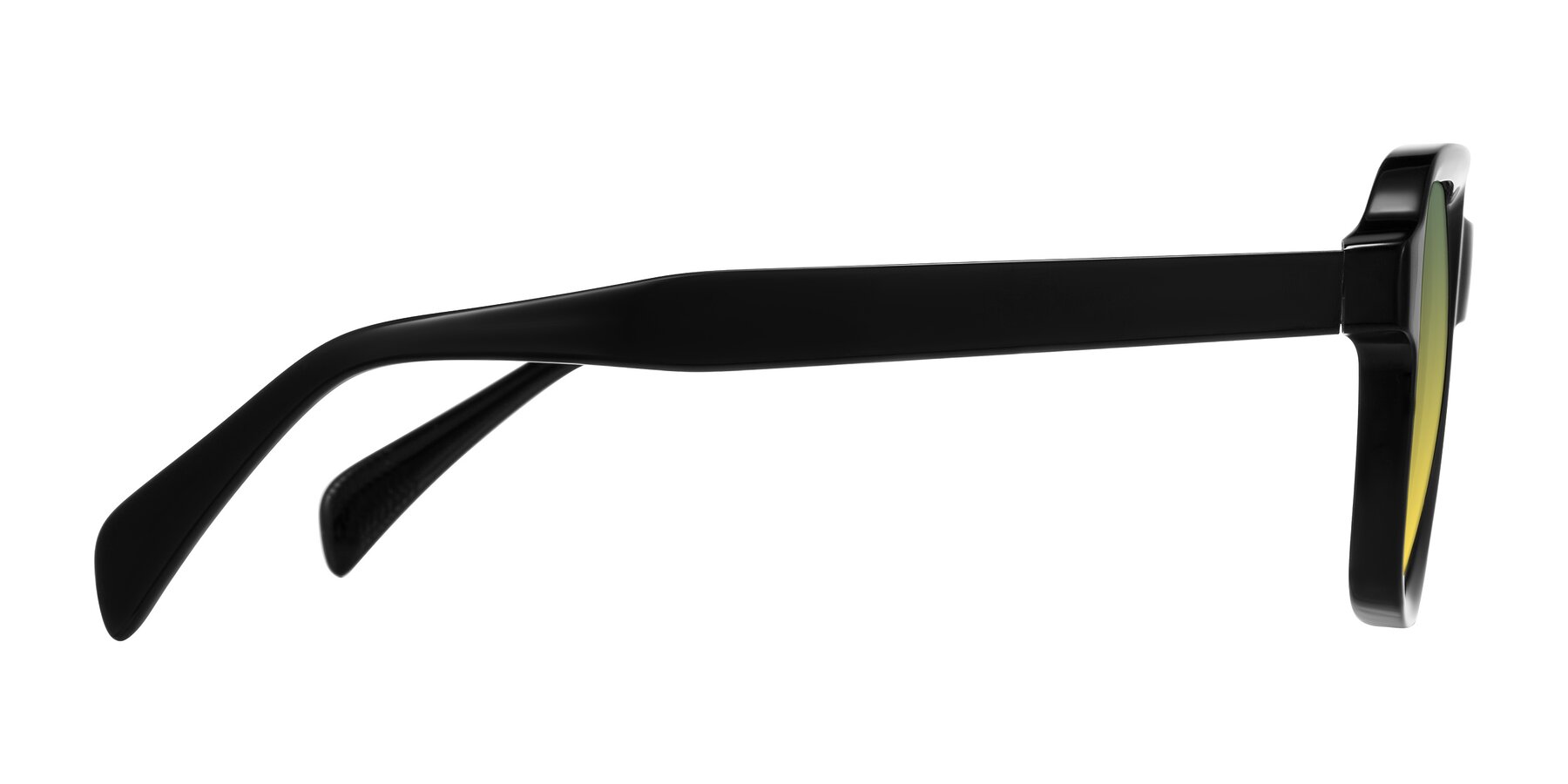 Side of Upbeat in Black with Green / Yellow Gradient Lenses