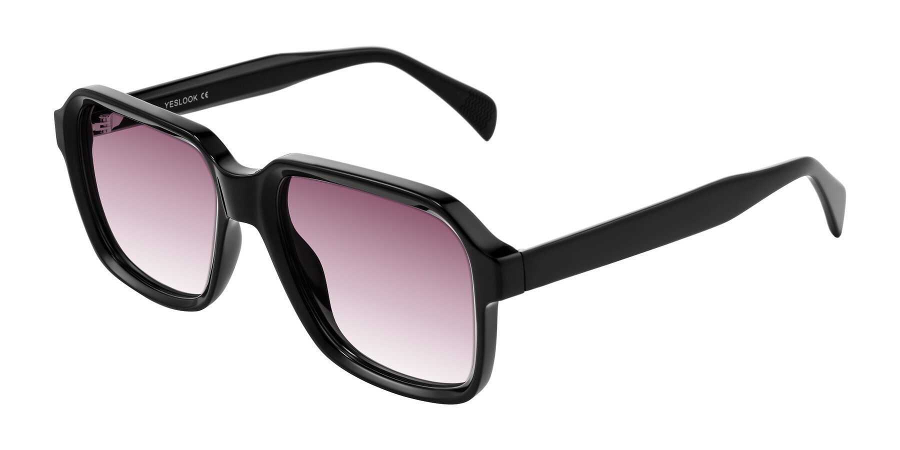 Angle of Upbeat in Black with Wine Gradient Lenses