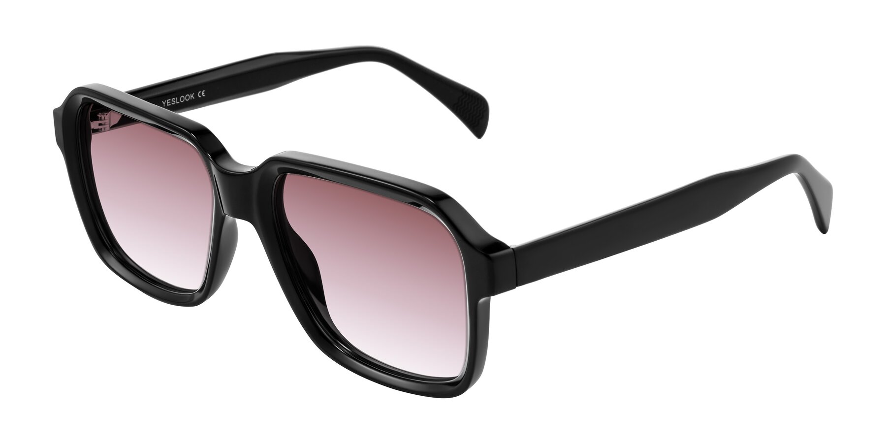 Angle of Upbeat in Black with Garnet Gradient Lenses