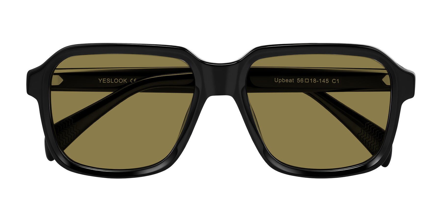 Folded Front of Upbeat in Black with Brown Polarized Lenses