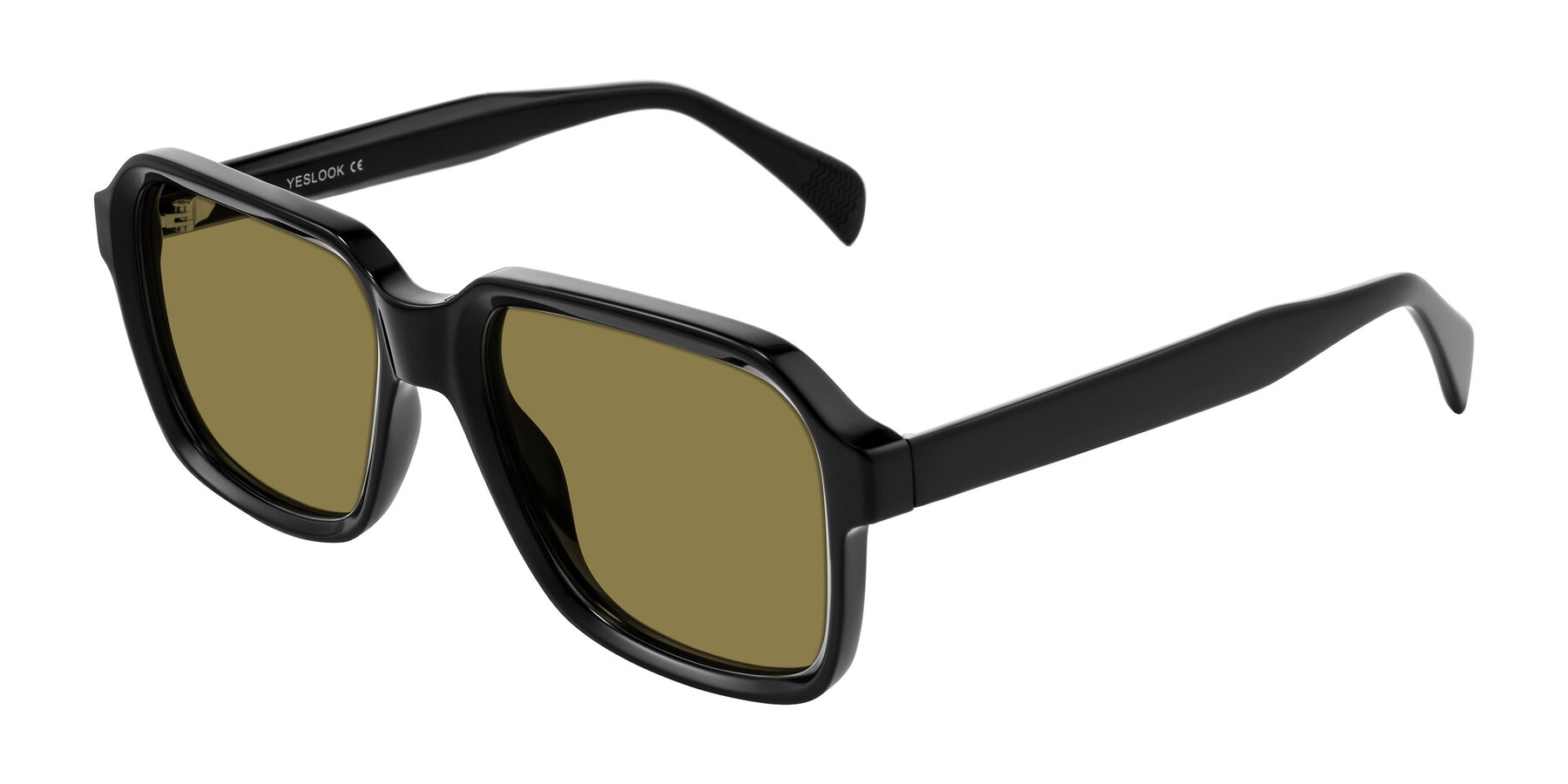 Angle of Upbeat in Black with Brown Polarized Lenses