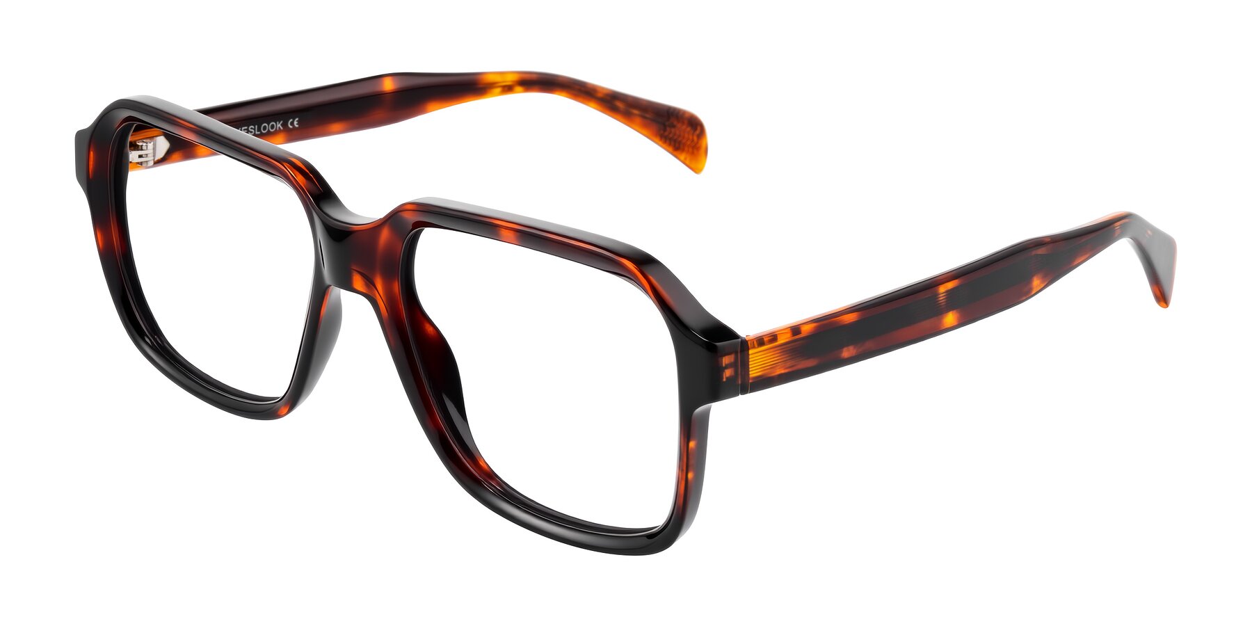 Angle of Upbeat in Tortoise with Clear Eyeglass Lenses