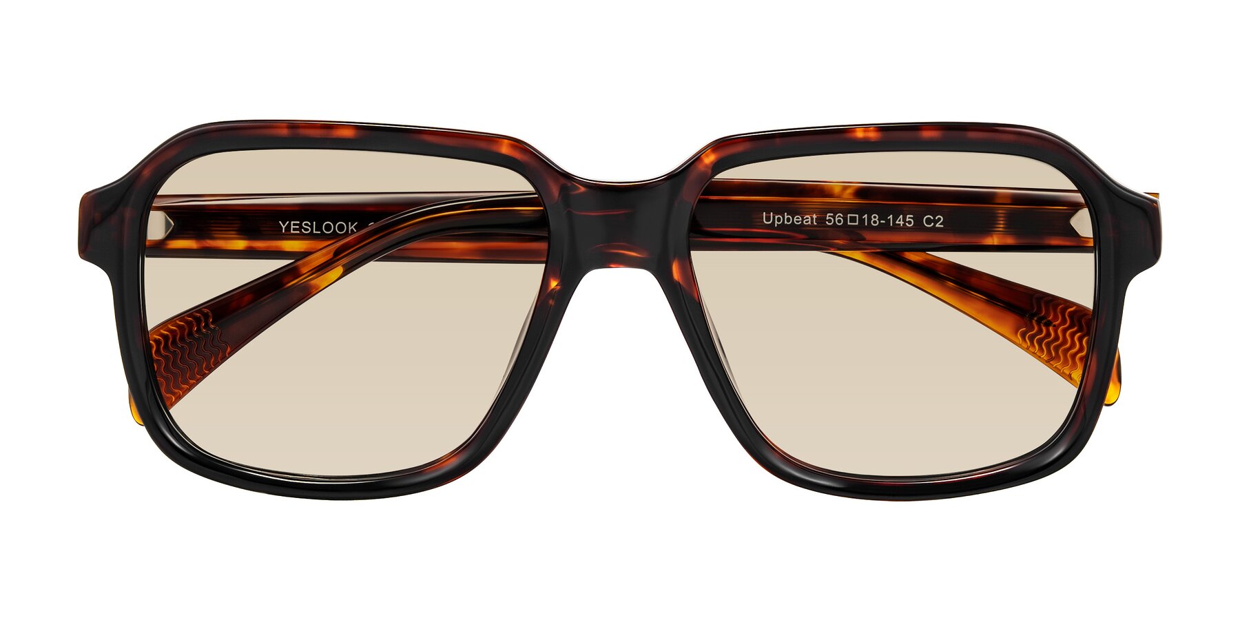 Folded Front of Upbeat in Tortoise with Light Brown Tinted Lenses