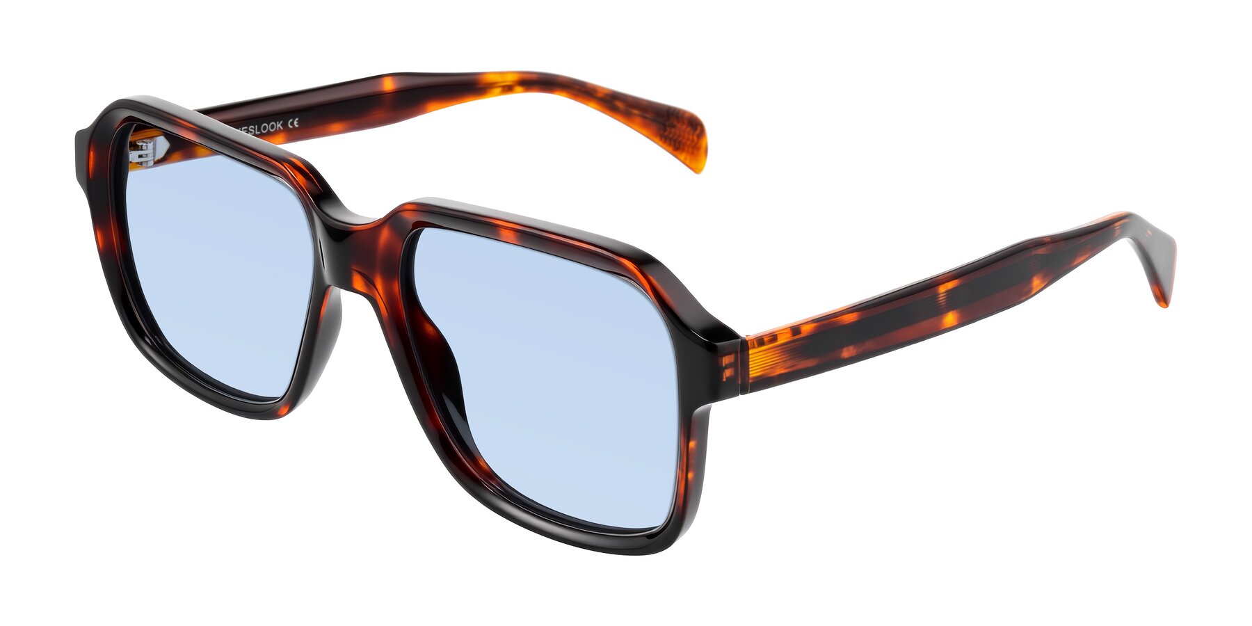 Angle of Upbeat in Tortoise with Light Blue Tinted Lenses