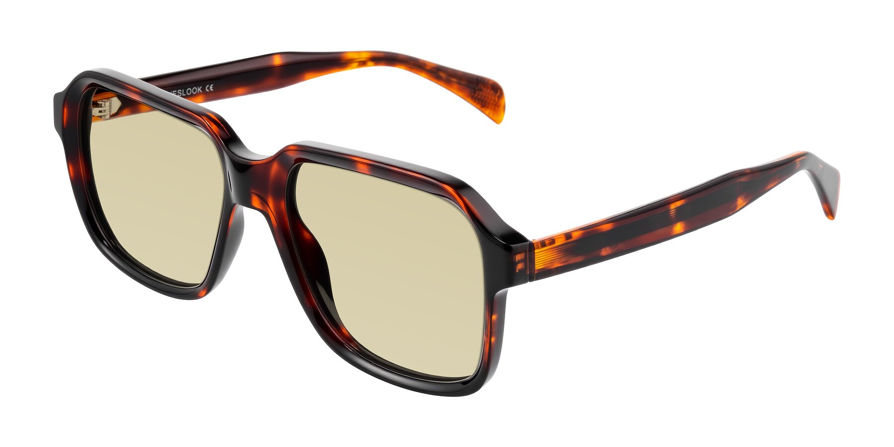 Angle of Upbeat in Tortoise with Light Champagne Tinted Lenses