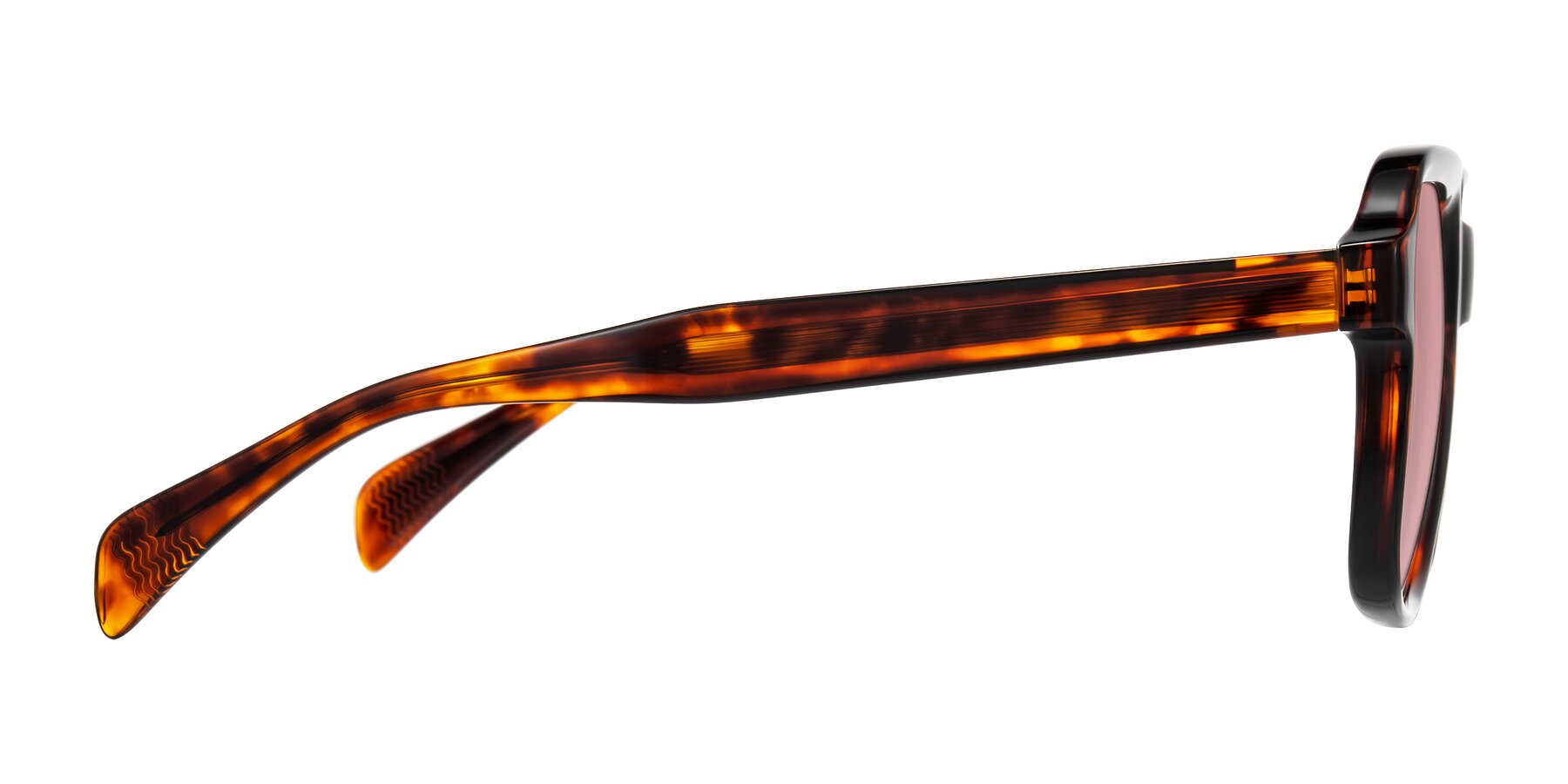Side of Upbeat in Tortoise with Medium Garnet Tinted Lenses