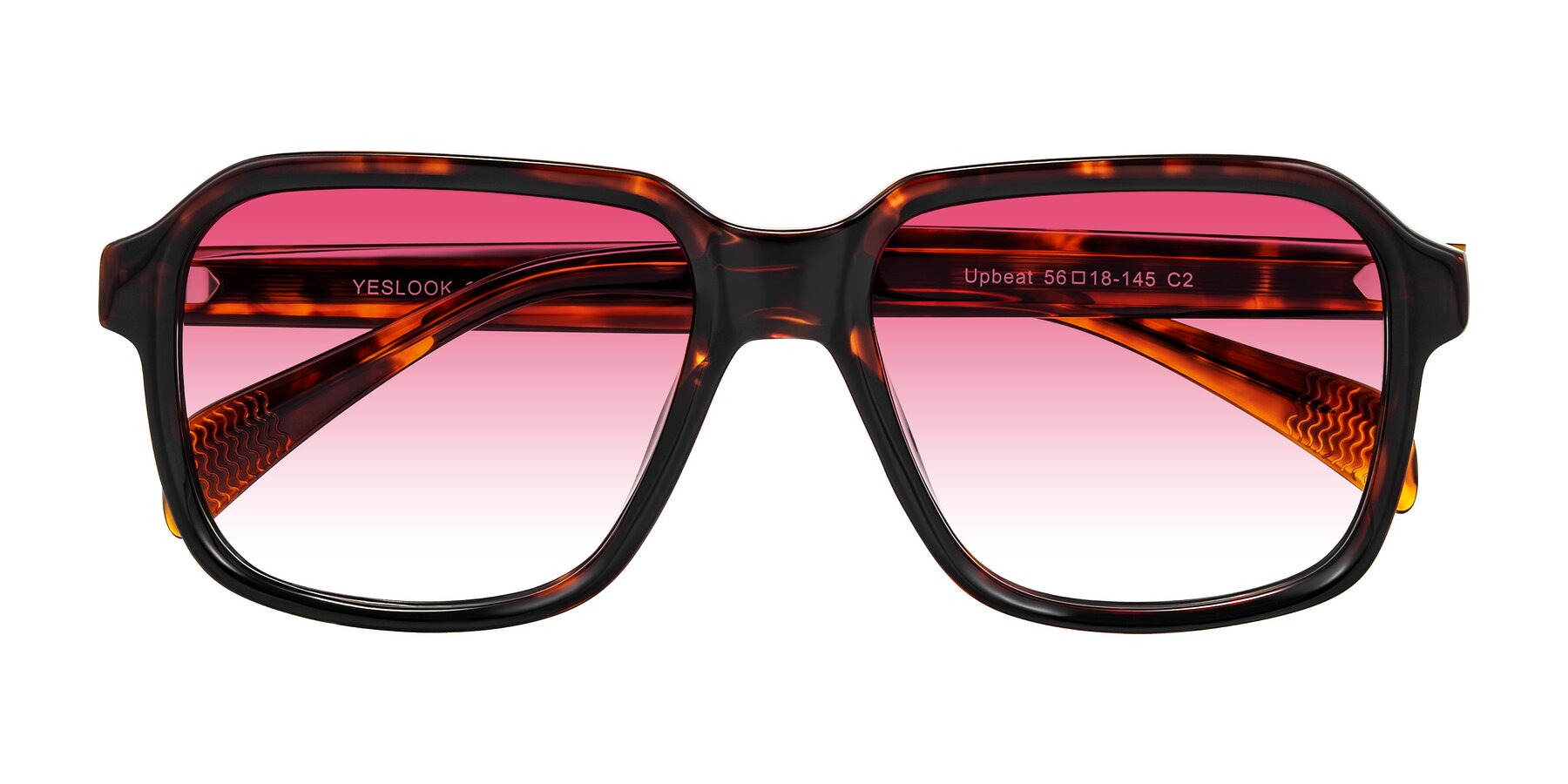 Folded Front of Upbeat in Tortoise with Pink Gradient Lenses