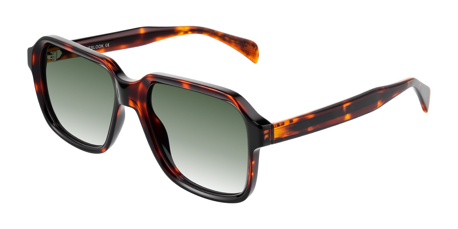 Angle of Upbeat in Tortoise with Green Gradient Lenses