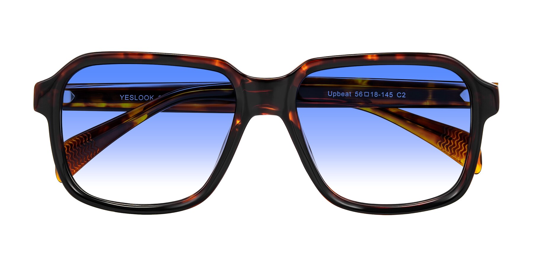 Folded Front of Upbeat in Tortoise with Blue Gradient Lenses
