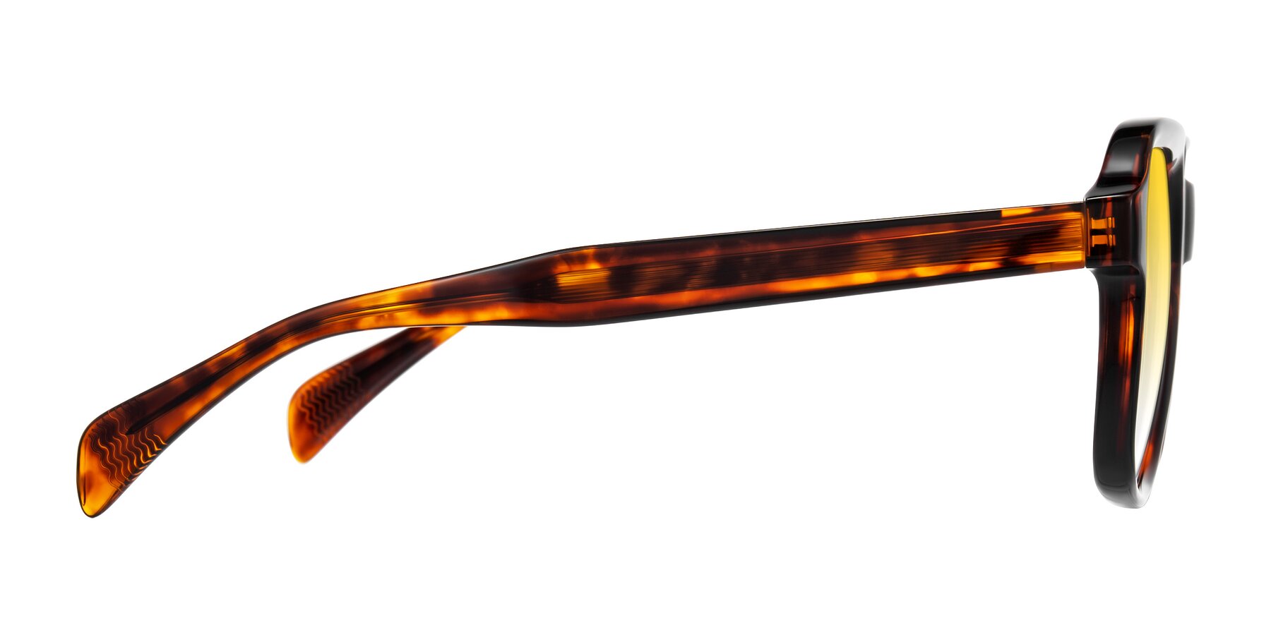 Side of Upbeat in Tortoise with Yellow Gradient Lenses