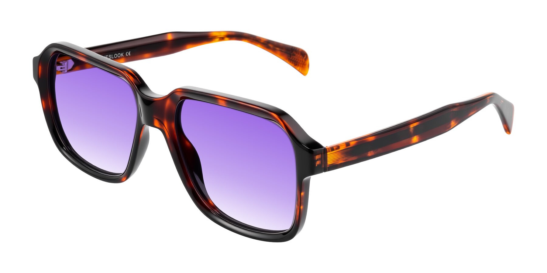 Angle of Upbeat in Tortoise with Purple Gradient Lenses