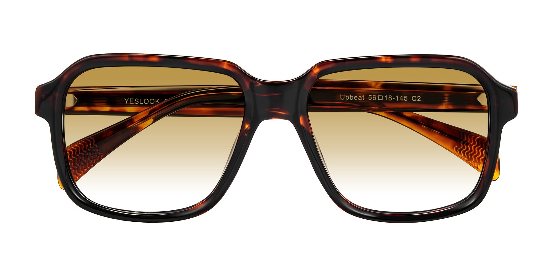 Folded Front of Upbeat in Tortoise with Champagne Gradient Lenses