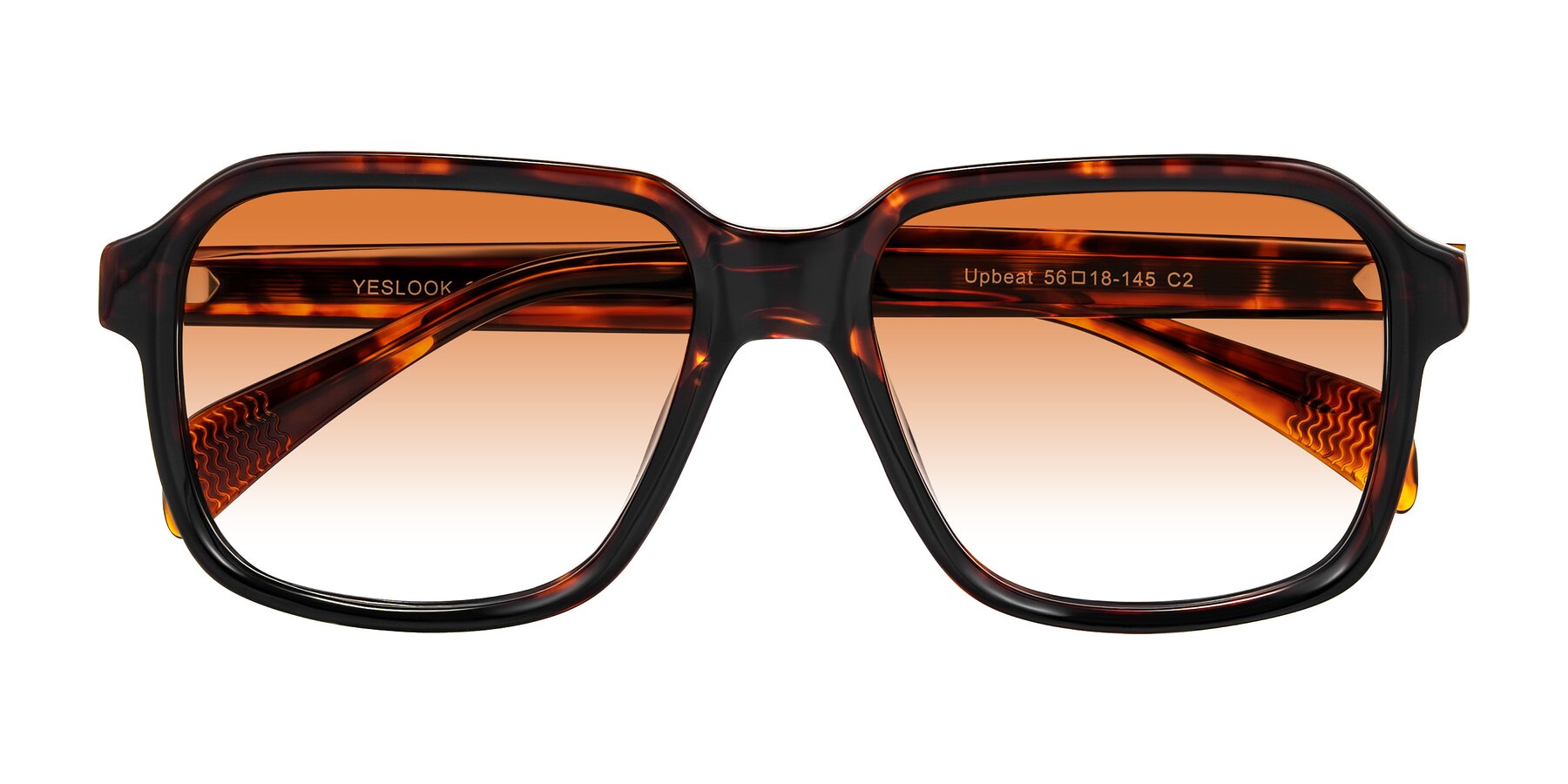 Folded Front of Upbeat in Tortoise with Orange Gradient Lenses