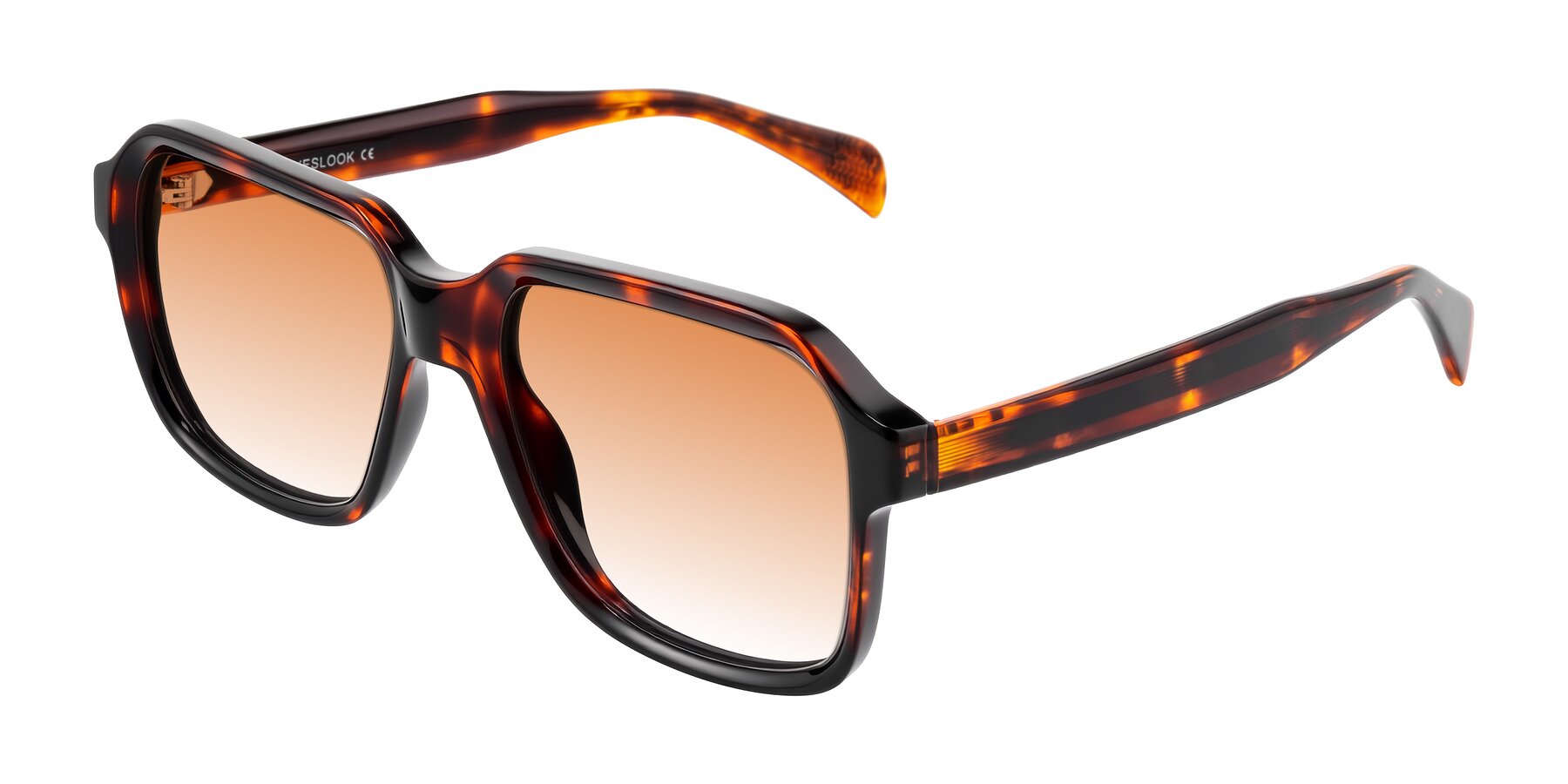 Angle of Upbeat in Tortoise with Orange Gradient Lenses