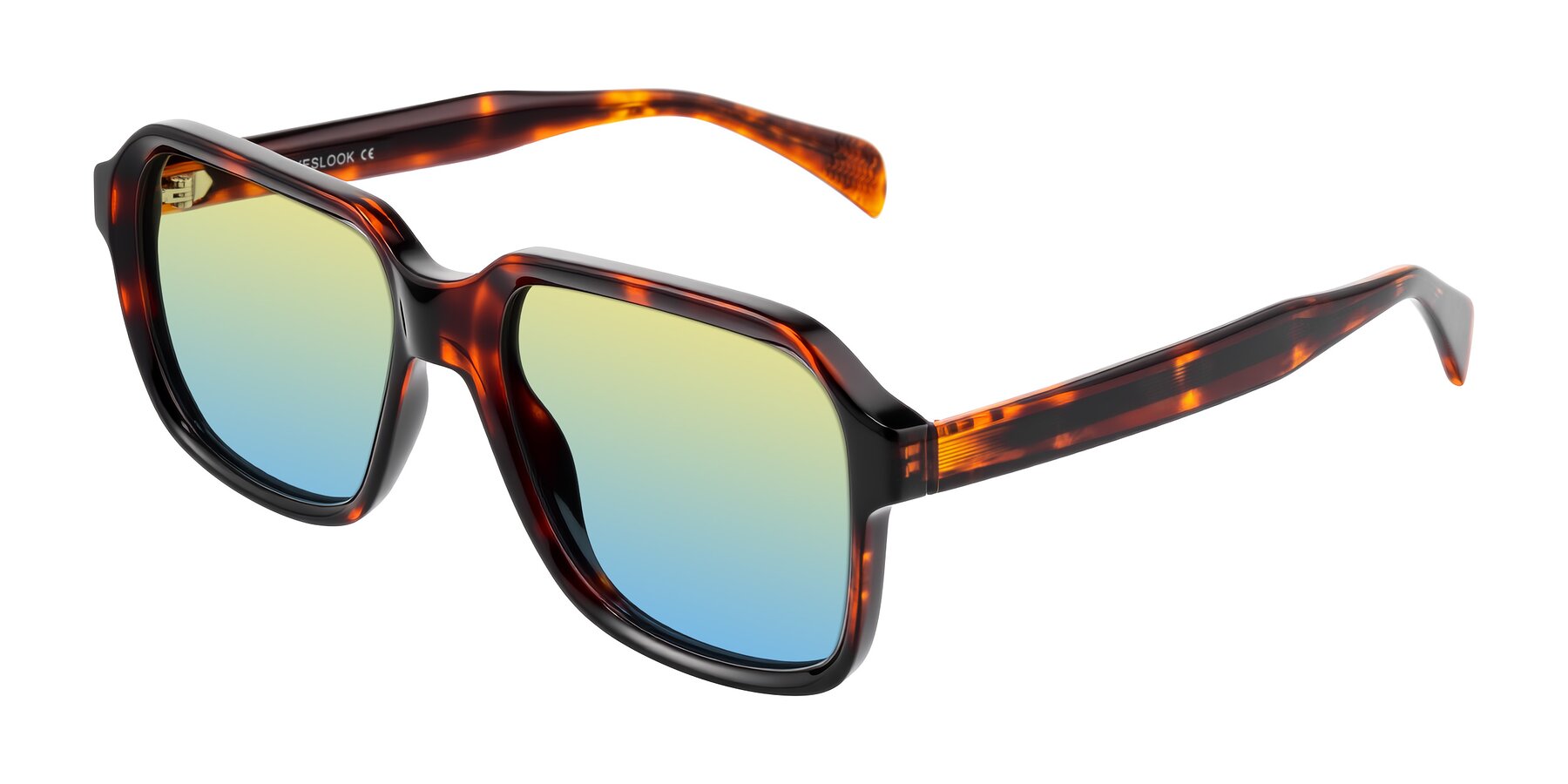 Angle of Upbeat in Tortoise with Yellow / Blue Gradient Lenses