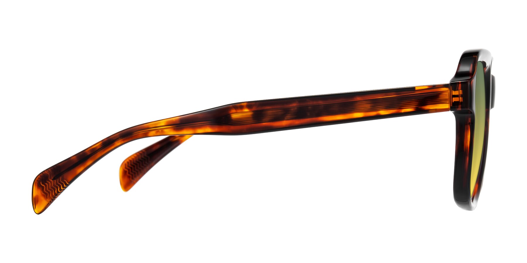 Side of Upbeat in Tortoise with Green / Yellow Gradient Lenses