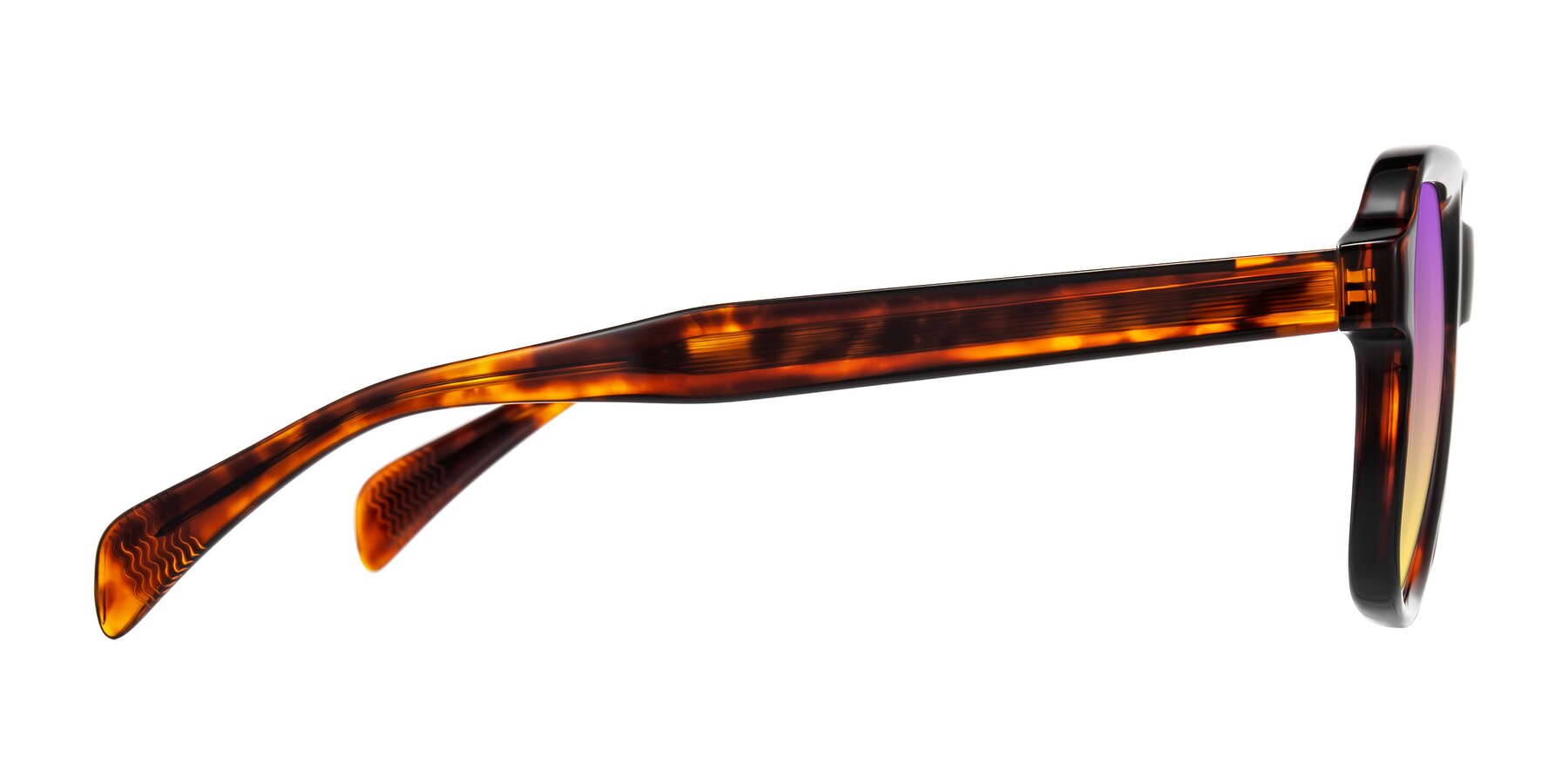 Side of Upbeat in Tortoise with Purple / Yellow Gradient Lenses