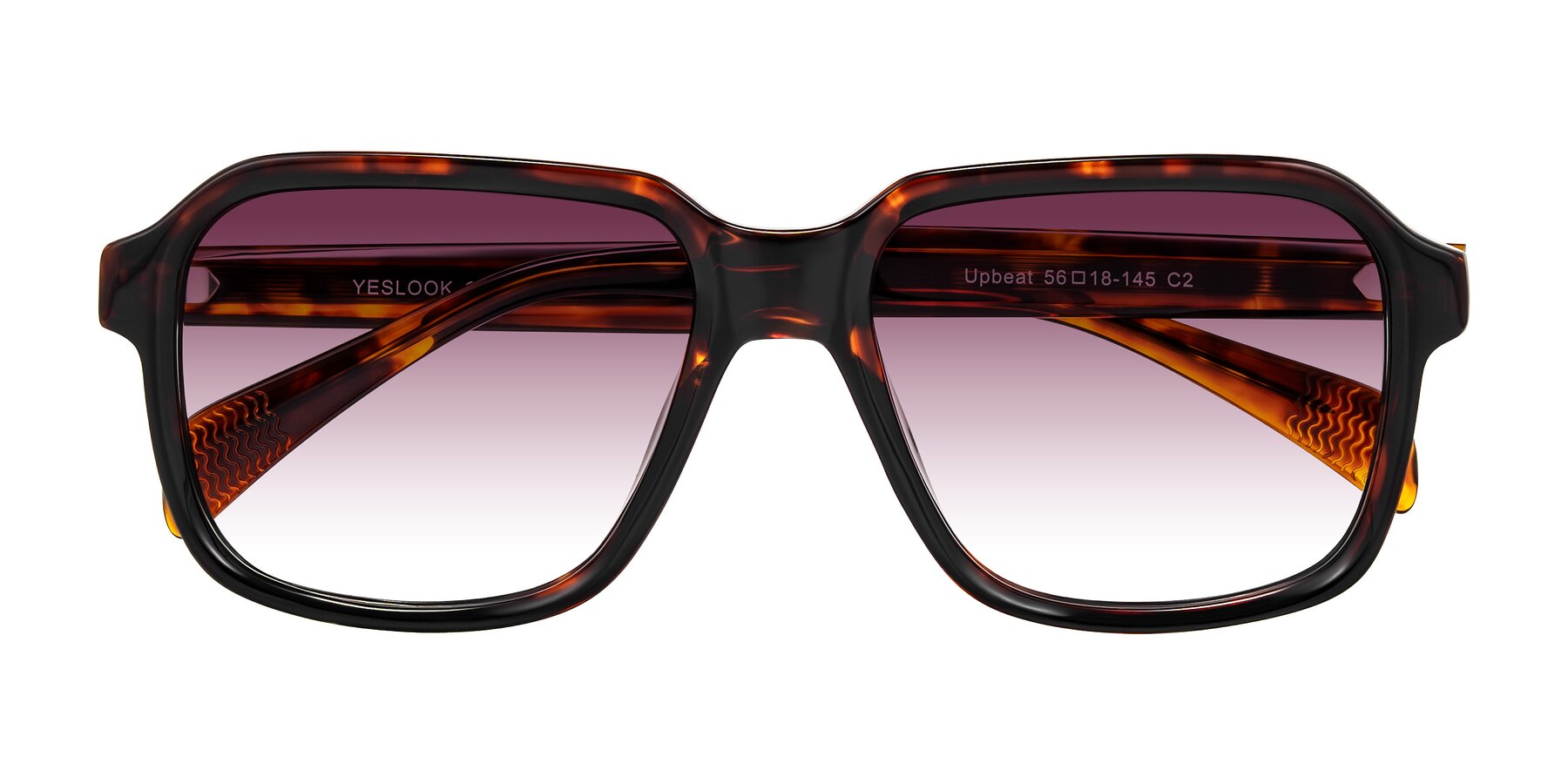 Folded Front of Upbeat in Tortoise with Wine Gradient Lenses