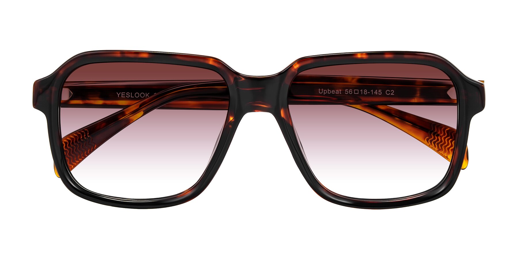 Folded Front of Upbeat in Tortoise with Garnet Gradient Lenses