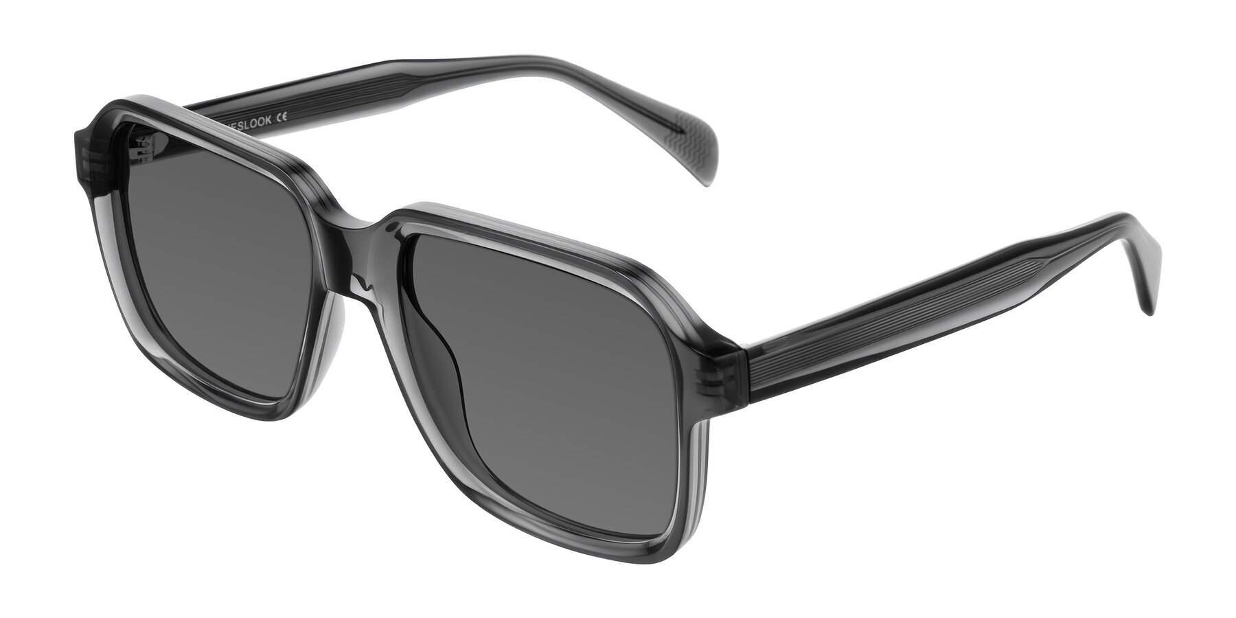 Angle of Upbeat in Translucent Gray with Medium Gray Tinted Lenses