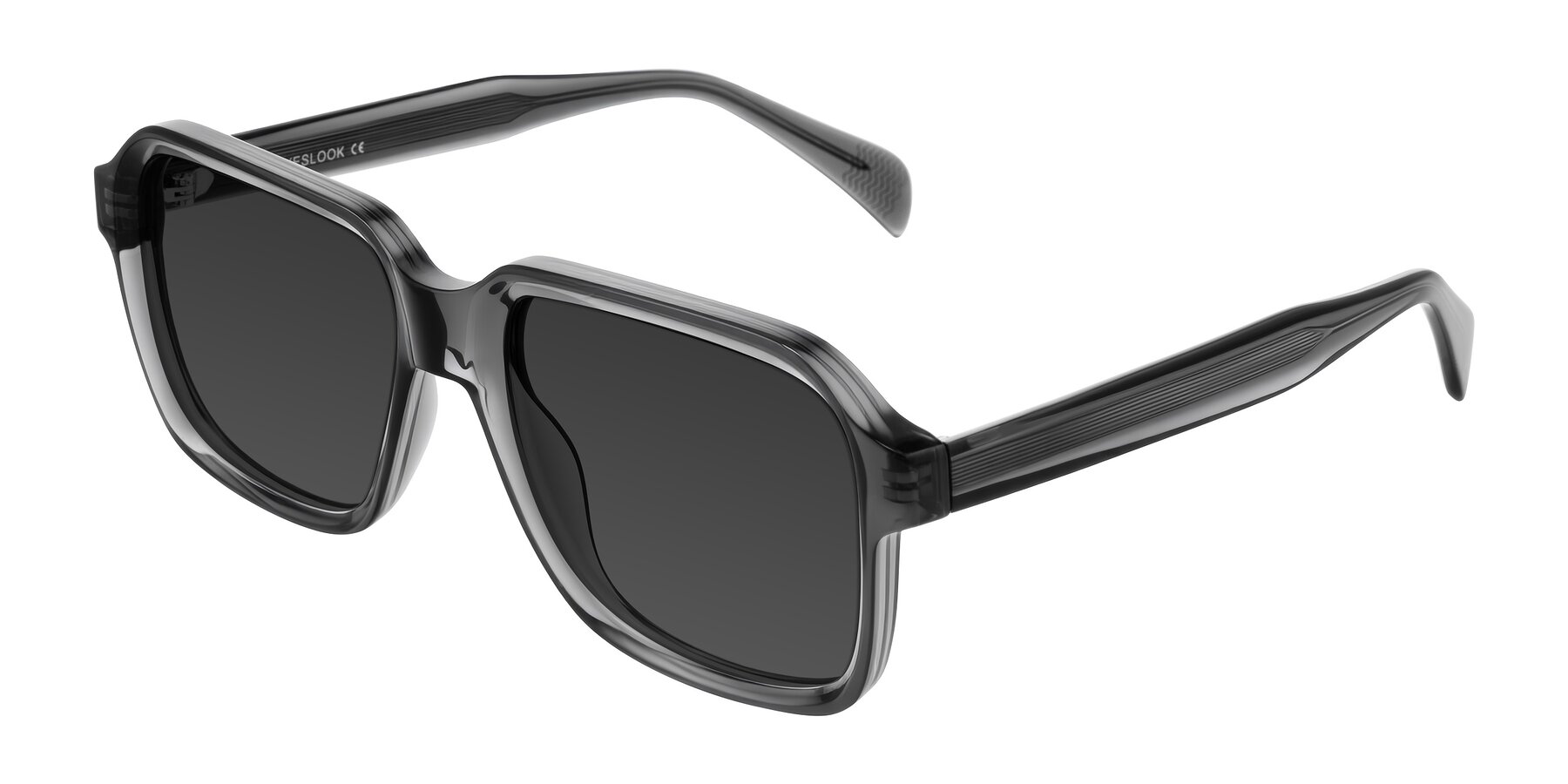 Angle of Upbeat in Translucent Gray with Gray Tinted Lenses
