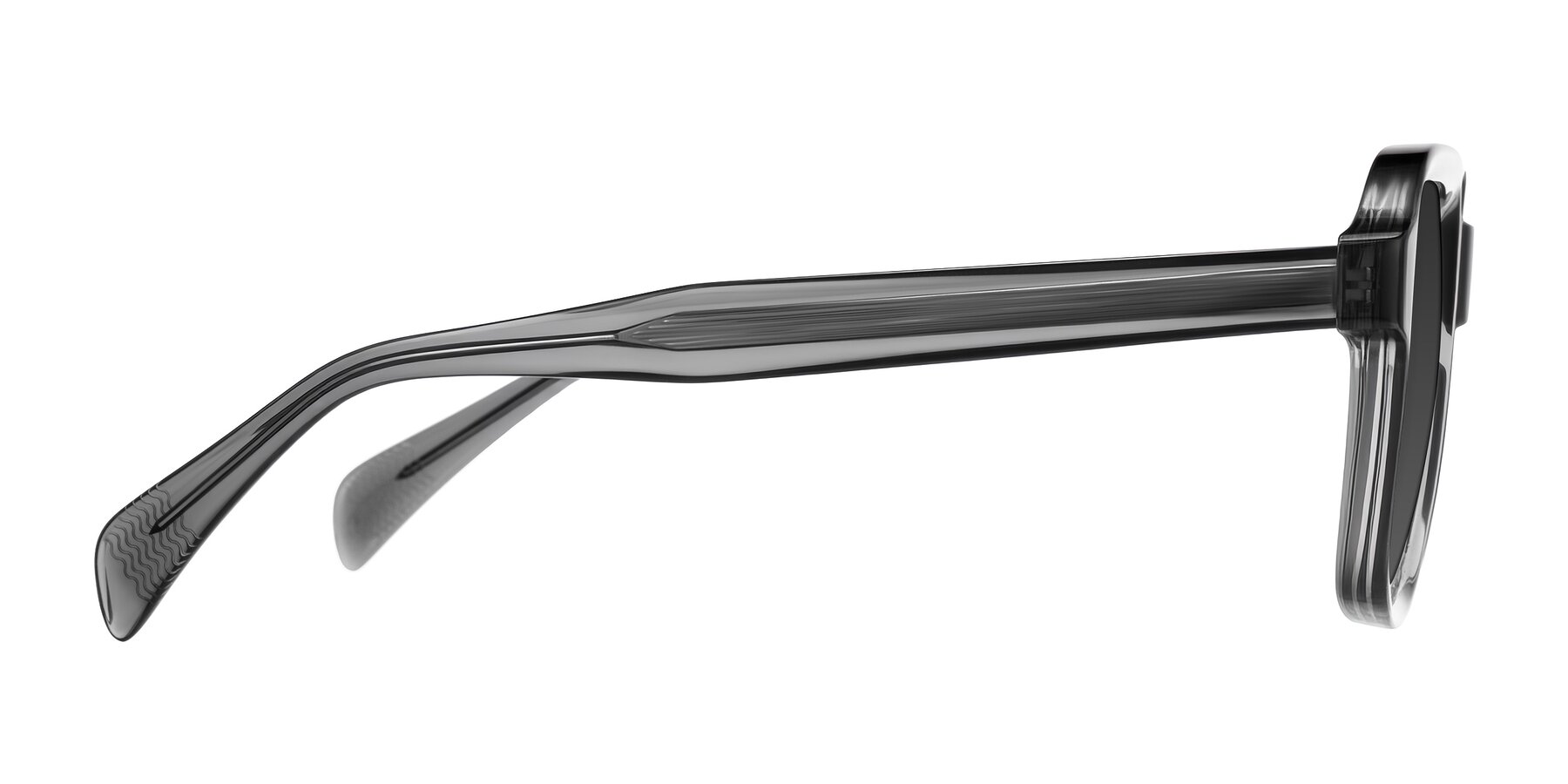 Side of Upbeat in Translucent Gray with Gray Tinted Lenses