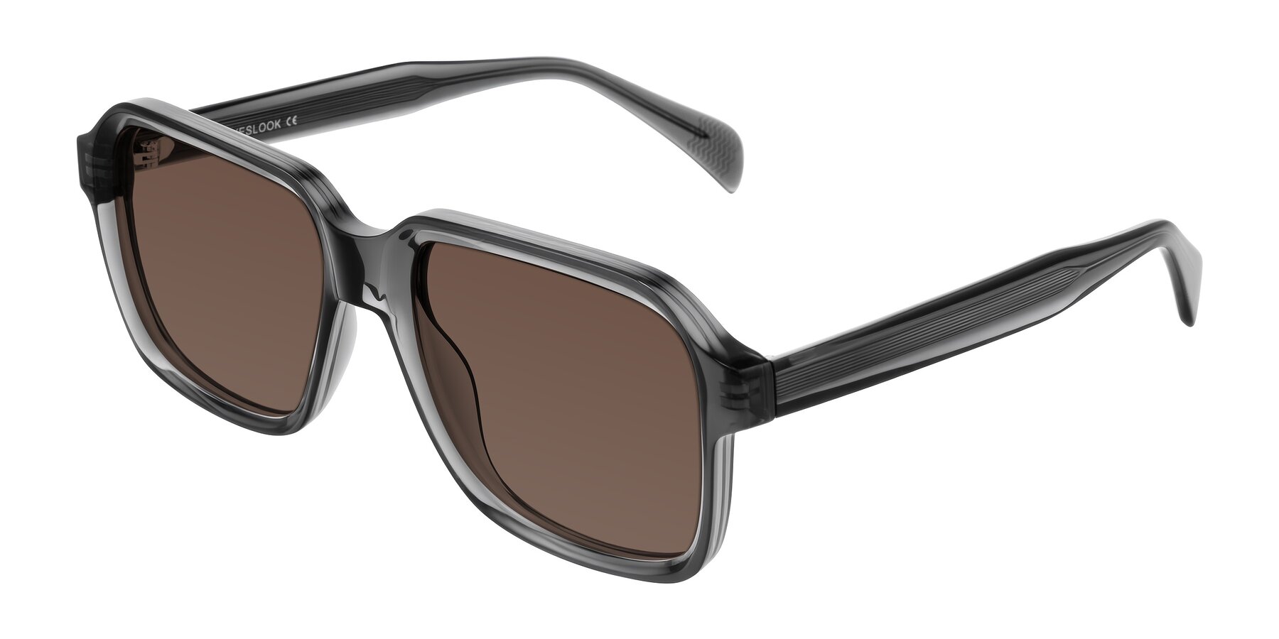 Angle of Upbeat in Translucent Gray with Brown Tinted Lenses