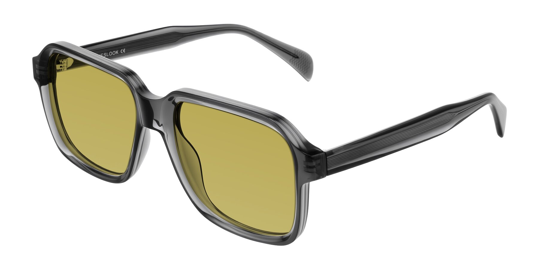Angle of Upbeat in Translucent Gray with Champagne Tinted Lenses