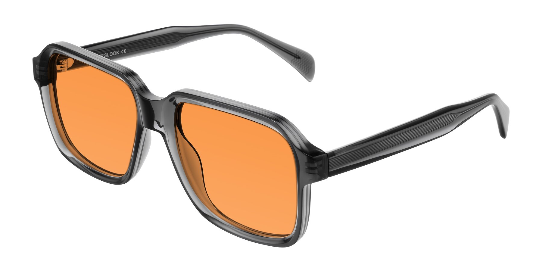 Angle of Upbeat in Translucent Gray with Orange Tinted Lenses
