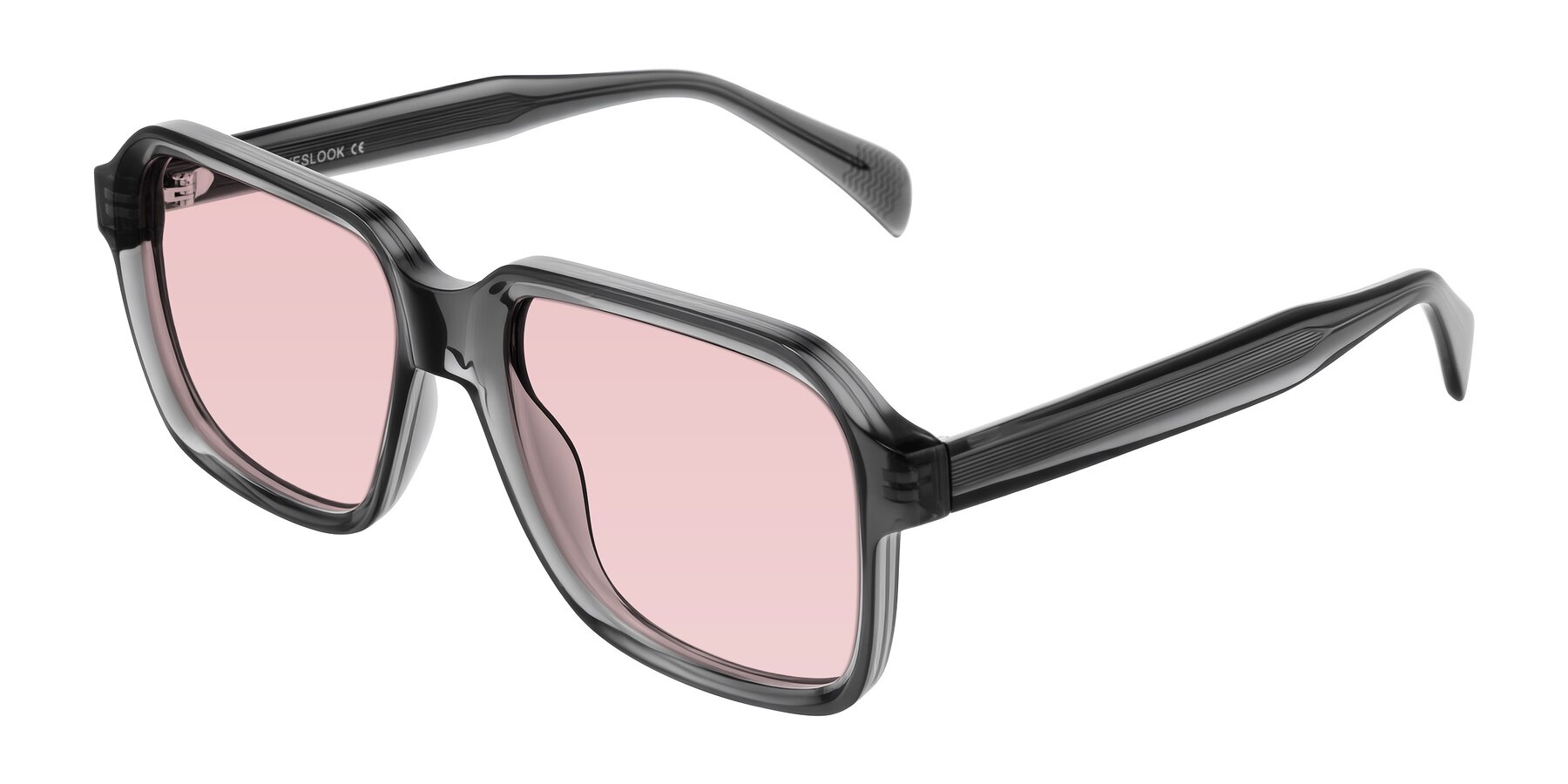 Angle of Upbeat in Translucent Gray with Light Garnet Tinted Lenses