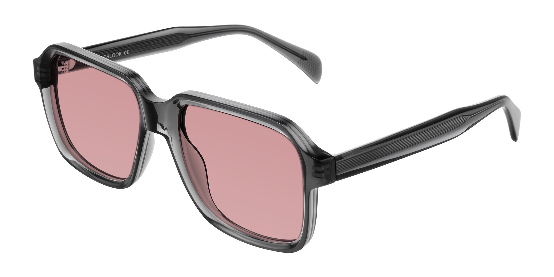Angle of Upbeat in Translucent Gray with Medium Garnet Tinted Lenses
