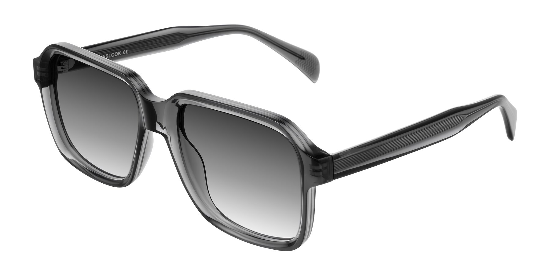 Angle of Upbeat in Translucent Gray with Gray Gradient Lenses