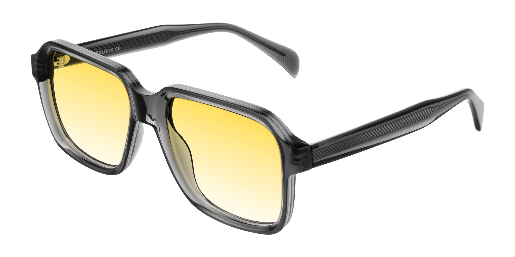 Angle of Upbeat in Translucent Gray with Yellow Gradient Lenses