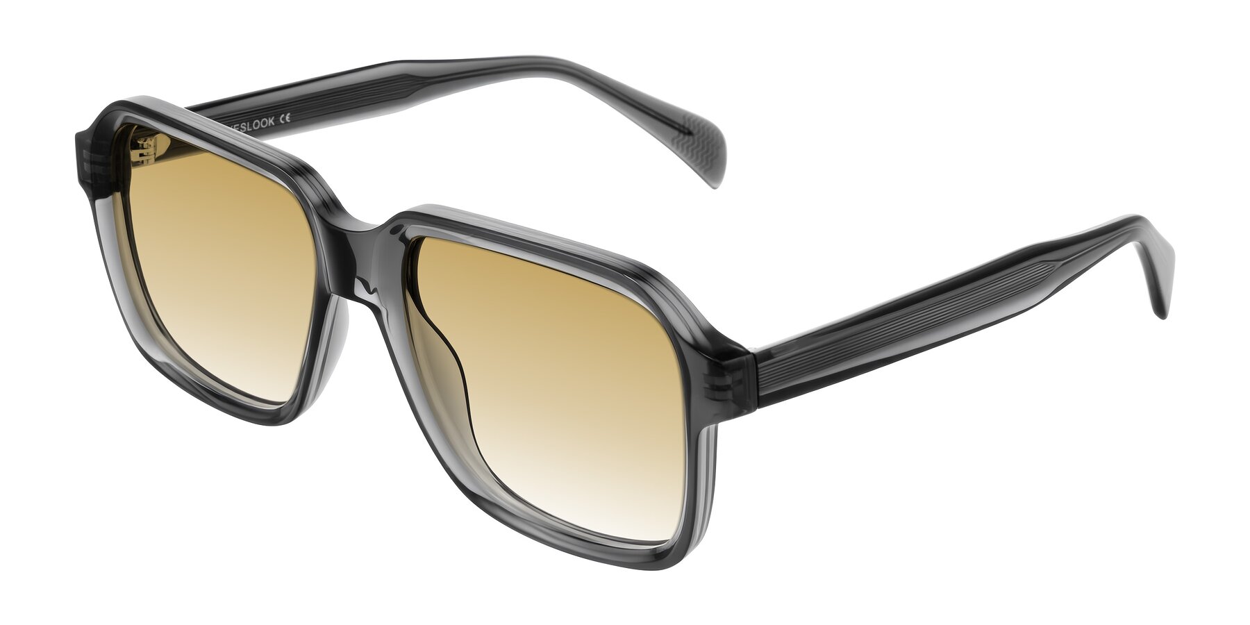 Angle of Upbeat in Translucent Gray with Champagne Gradient Lenses