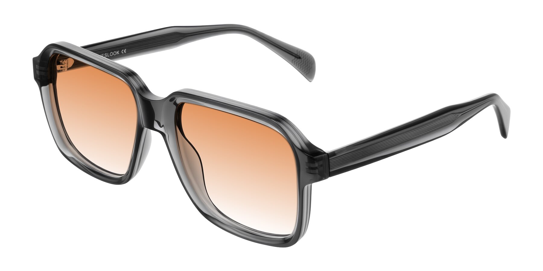 Angle of Upbeat in Translucent Gray with Orange Gradient Lenses