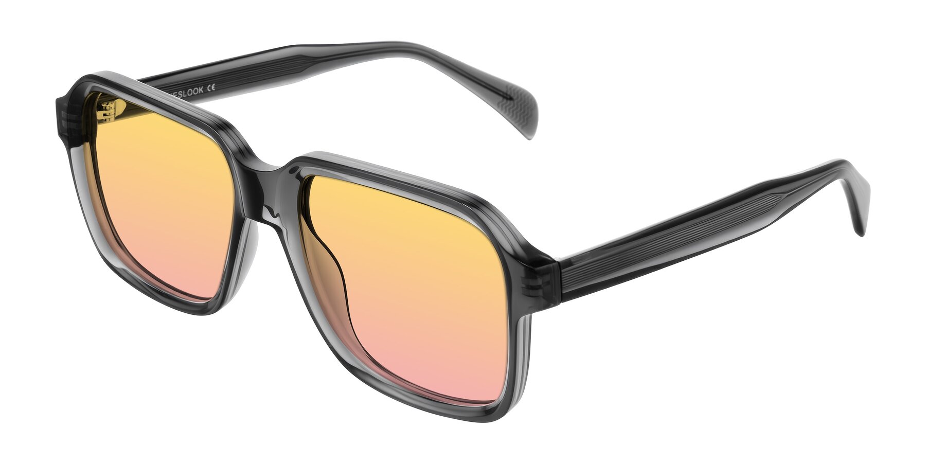 Angle of Upbeat in Translucent Gray with Yellow / Pink Gradient Lenses
