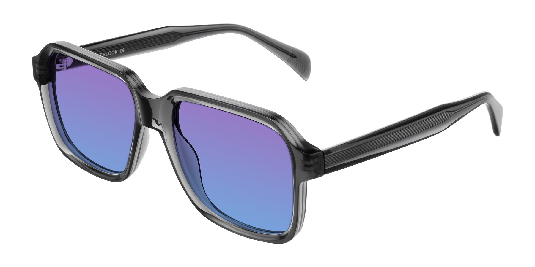Angle of Upbeat in Translucent Gray with Purple / Blue Gradient Lenses