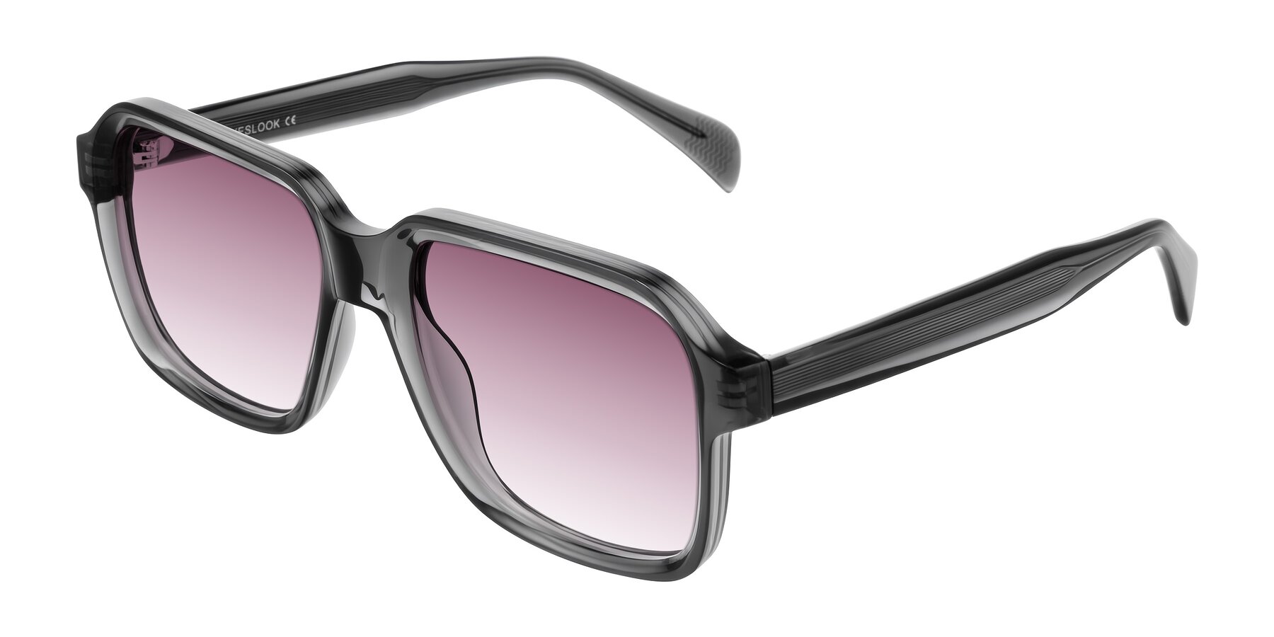 Angle of Upbeat in Translucent Gray with Wine Gradient Lenses