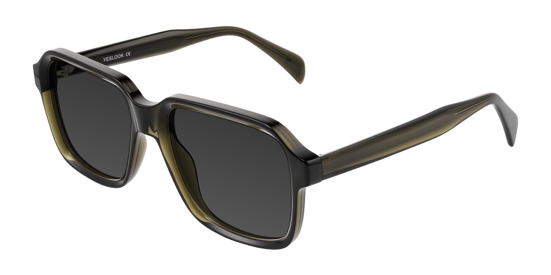 Angle of Upbeat in Translucent Olive Gray with Gray Tinted Lenses