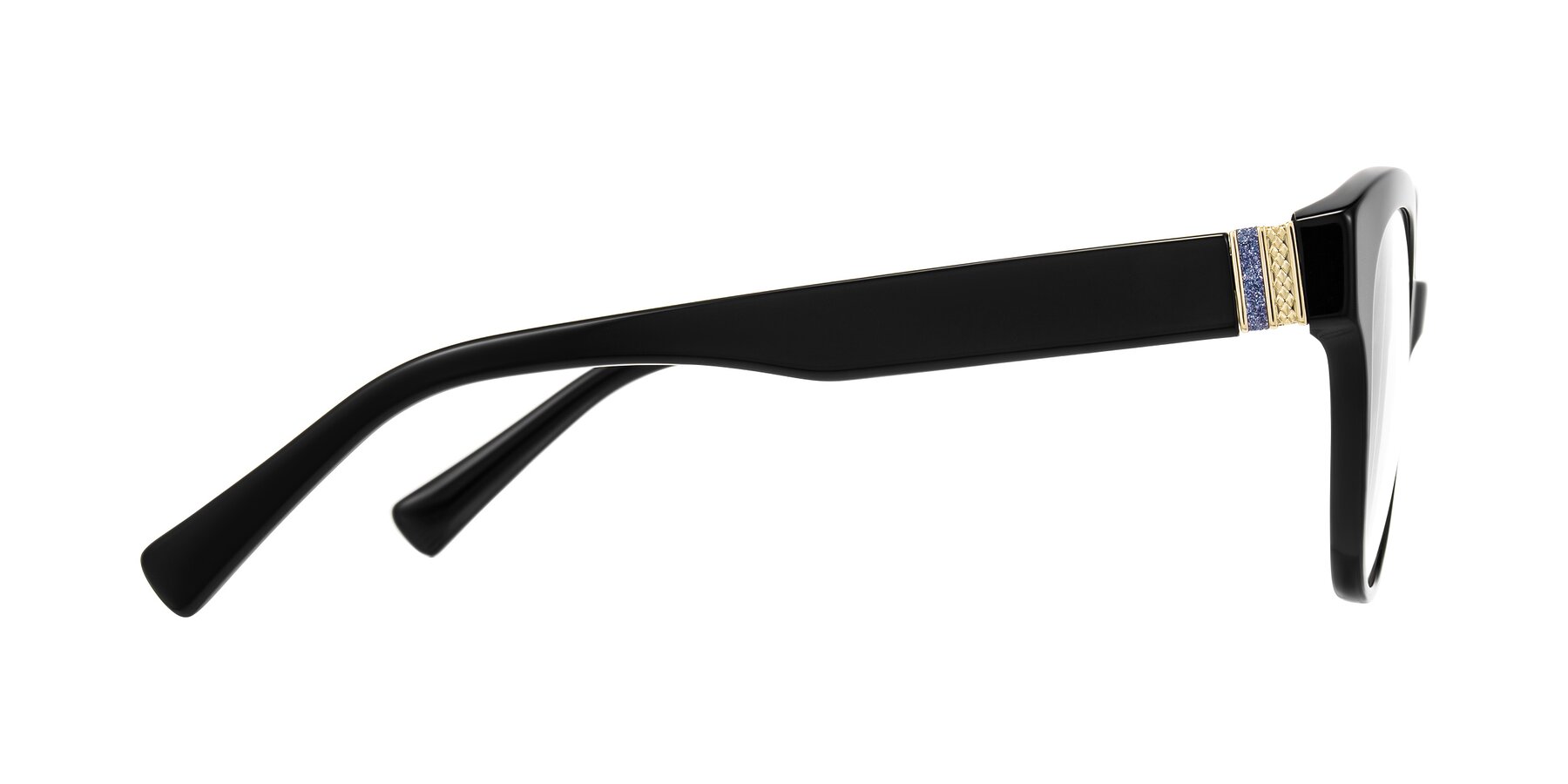 Side of Zipa in Black with Clear Eyeglass Lenses