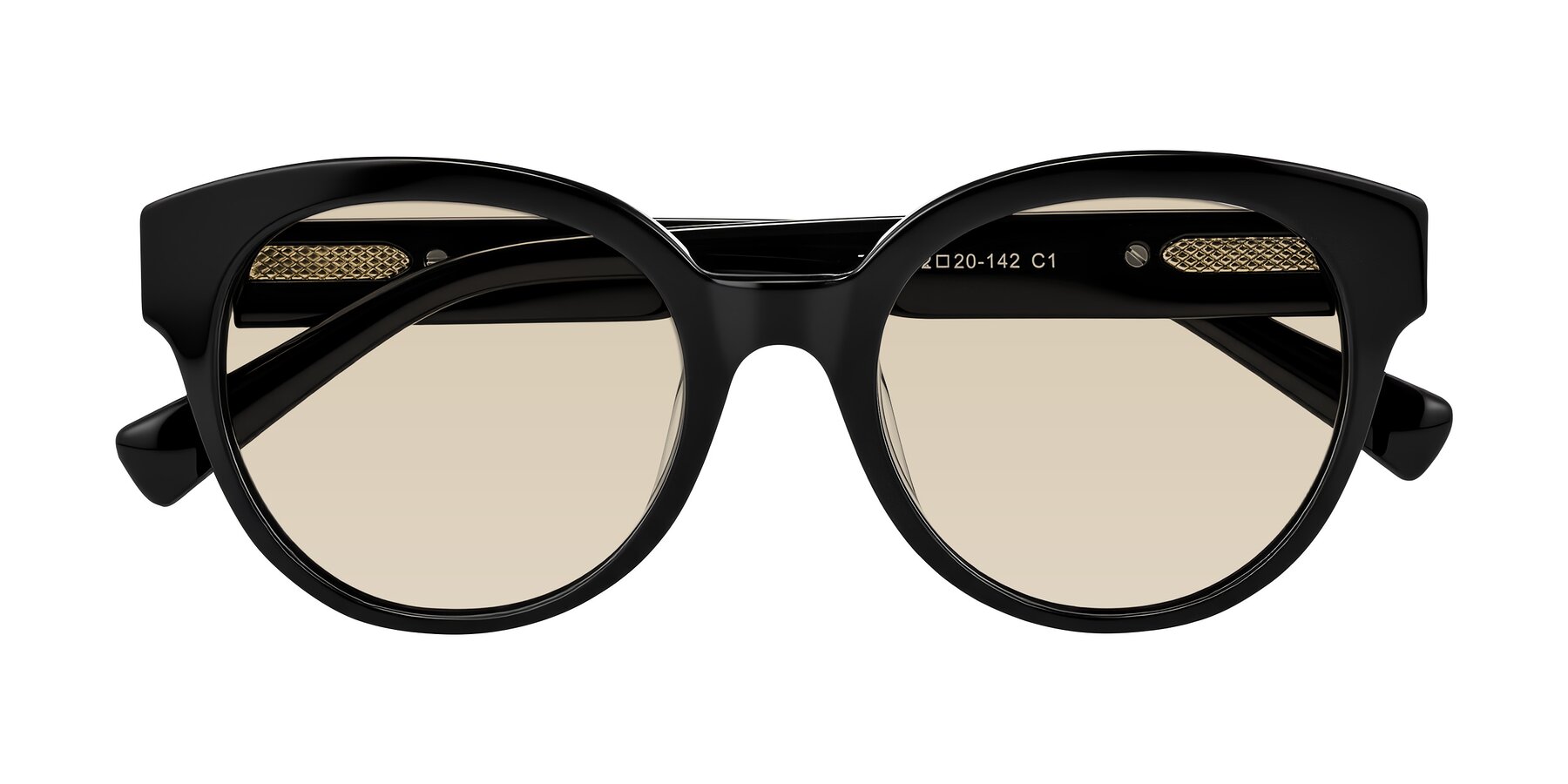 Folded Front of Zipa in Black with Light Brown Tinted Lenses