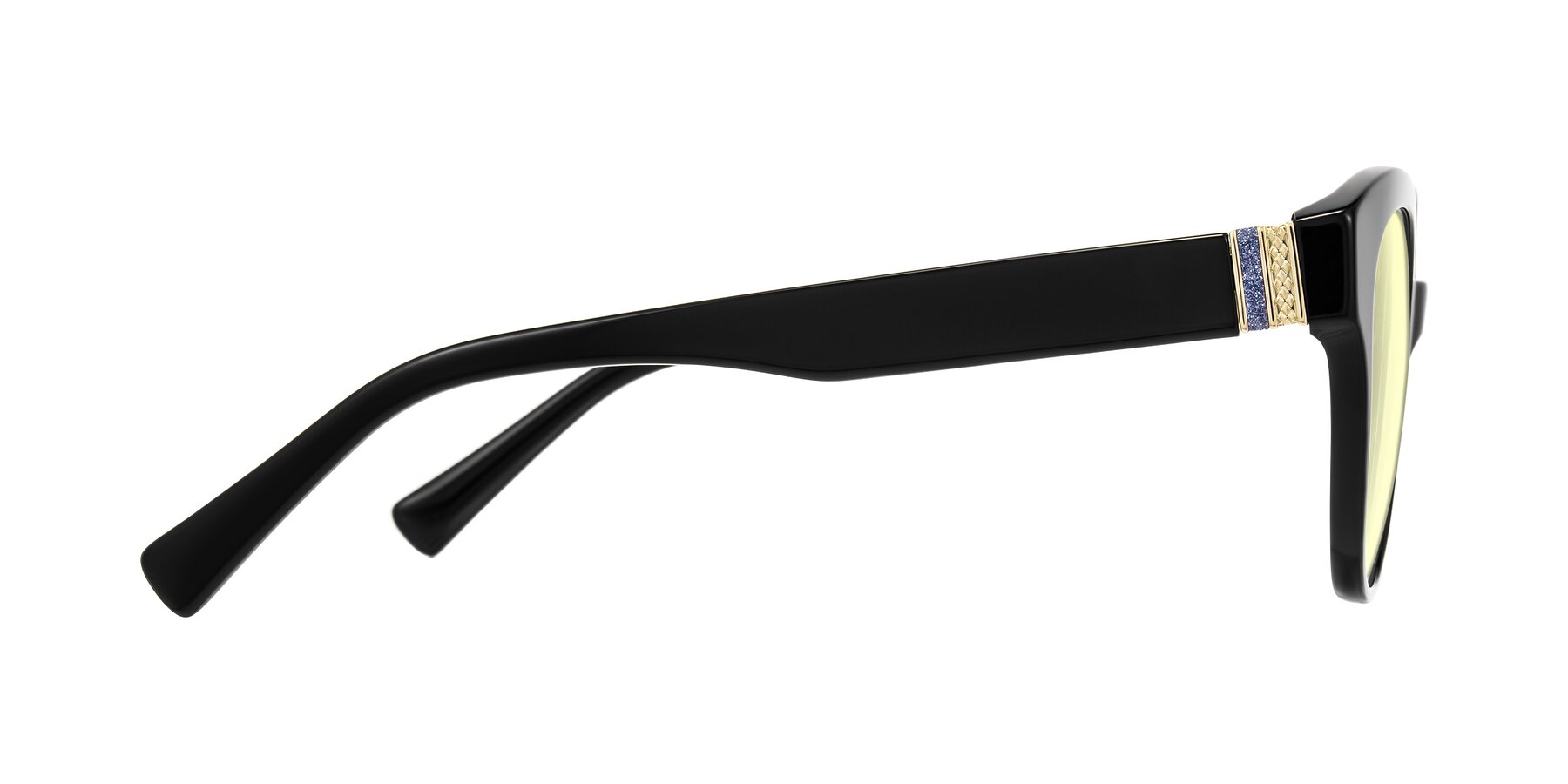 Side of Zipa in Black with Light Yellow Tinted Lenses