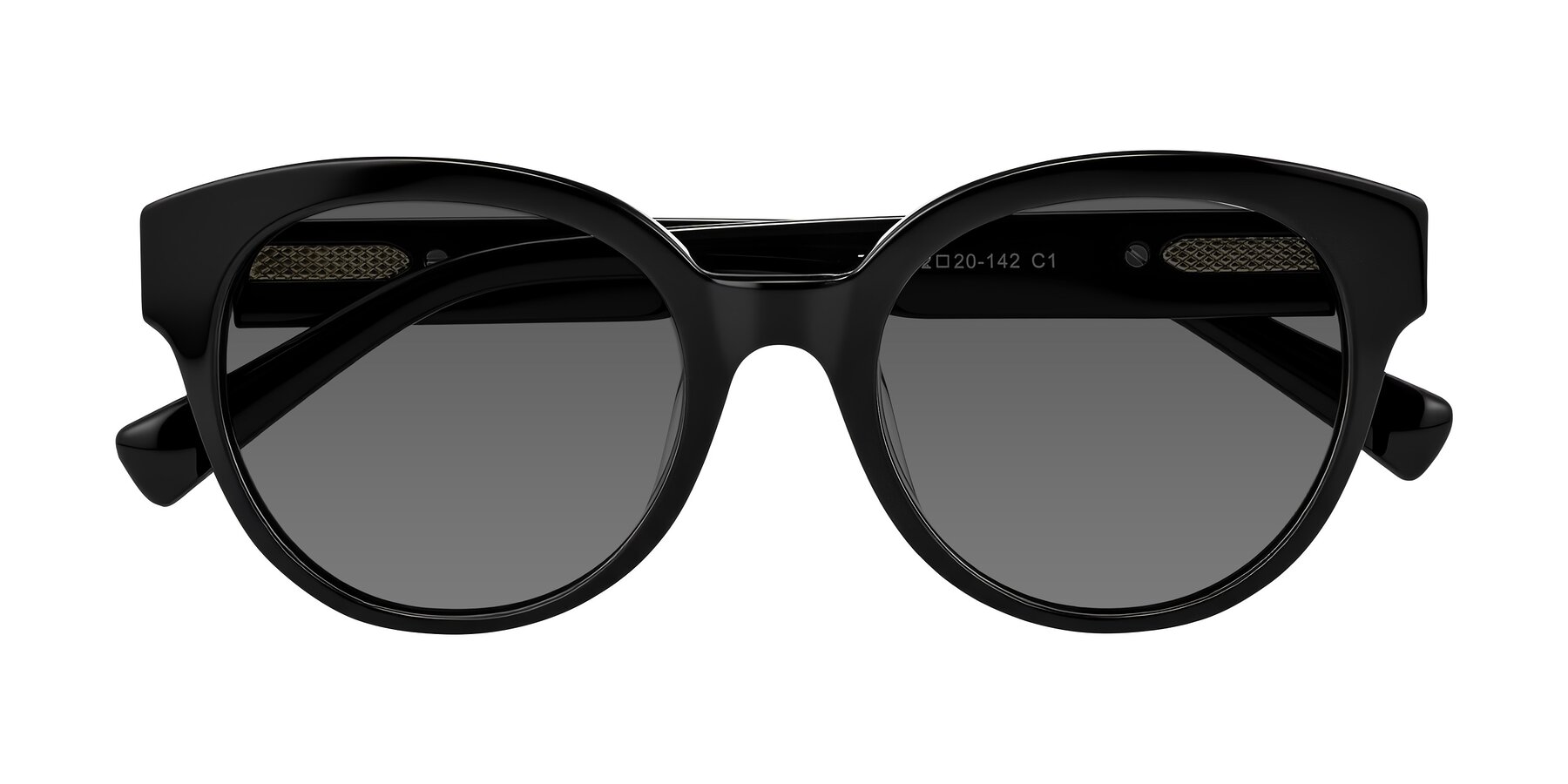 Folded Front of Zipa in Black with Medium Gray Tinted Lenses