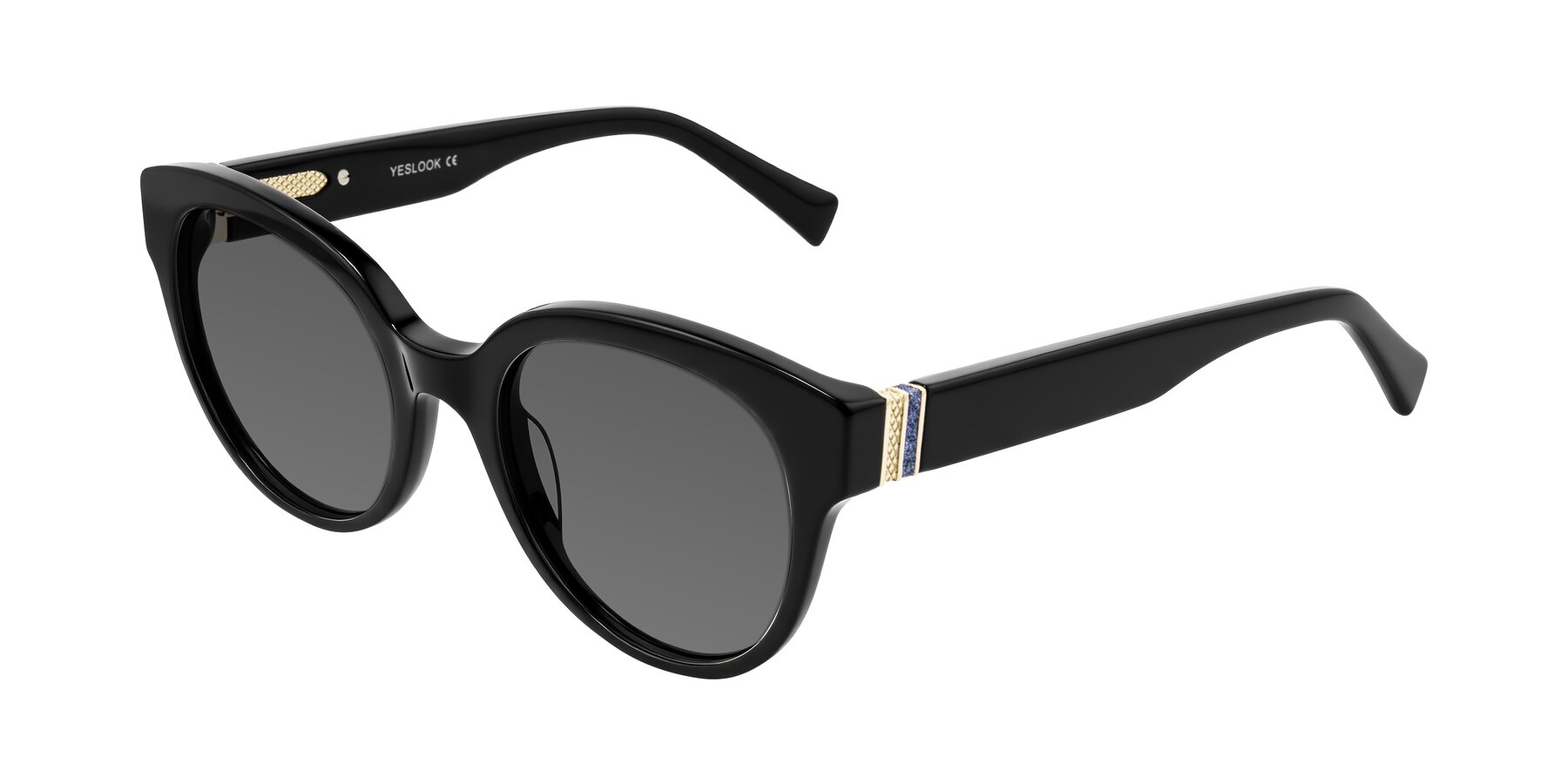 Angle of Zipa in Black with Medium Gray Tinted Lenses