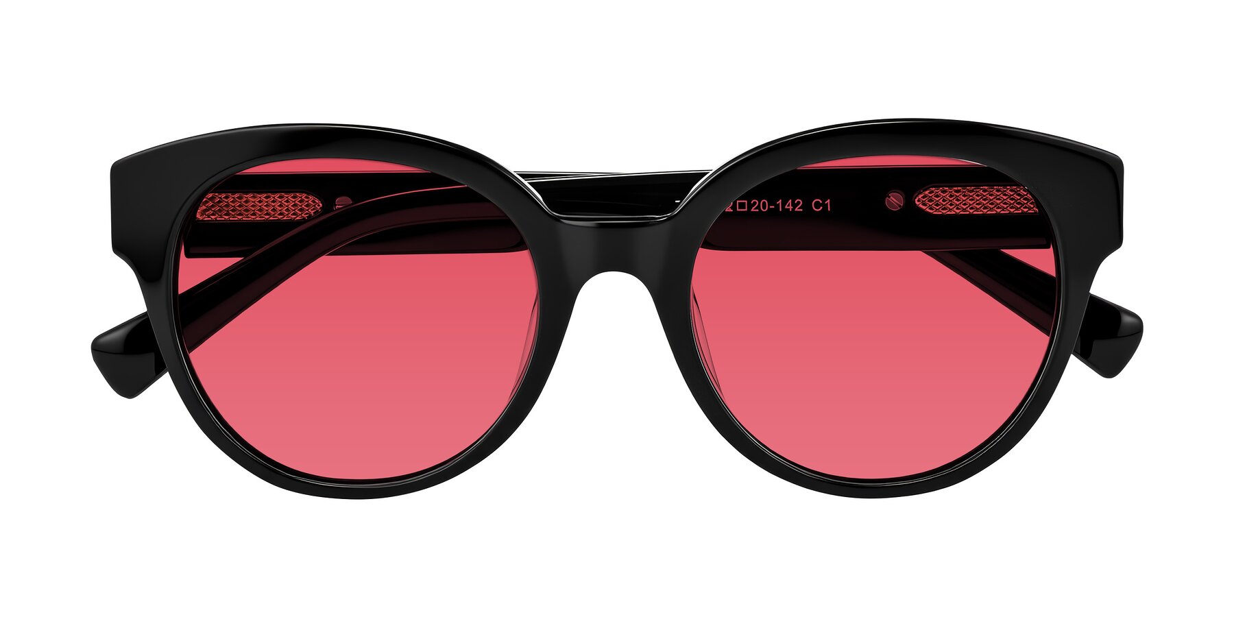 Folded Front of Zipa in Black with Red Tinted Lenses