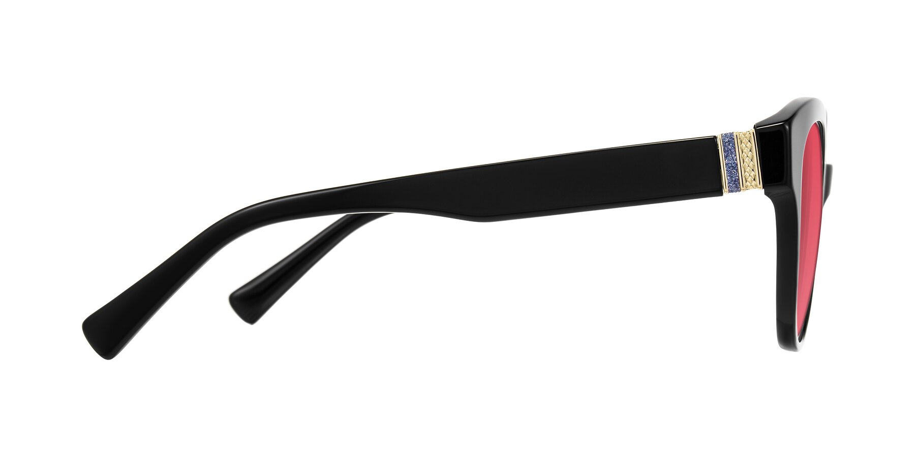 Side of Zipa in Black with Red Tinted Lenses