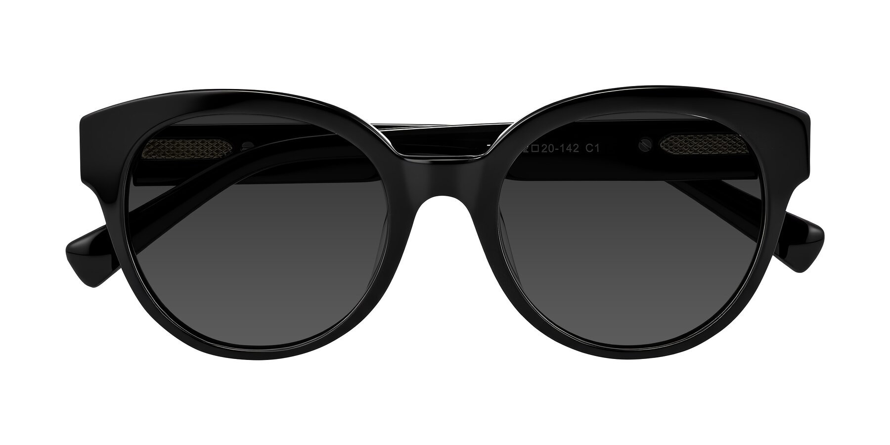 Folded Front of Zipa in Black with Gray Tinted Lenses