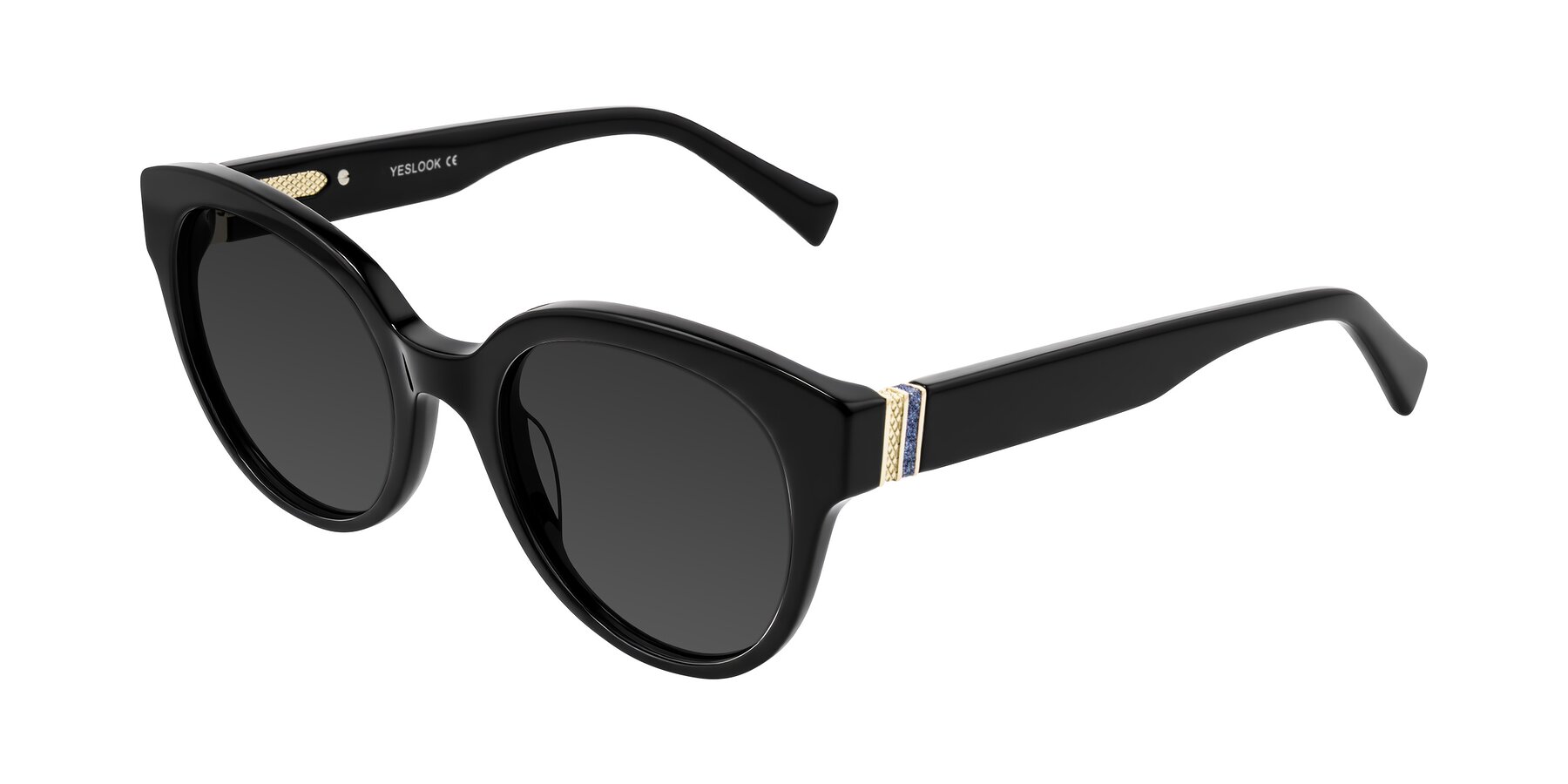 Angle of Zipa in Black with Gray Tinted Lenses