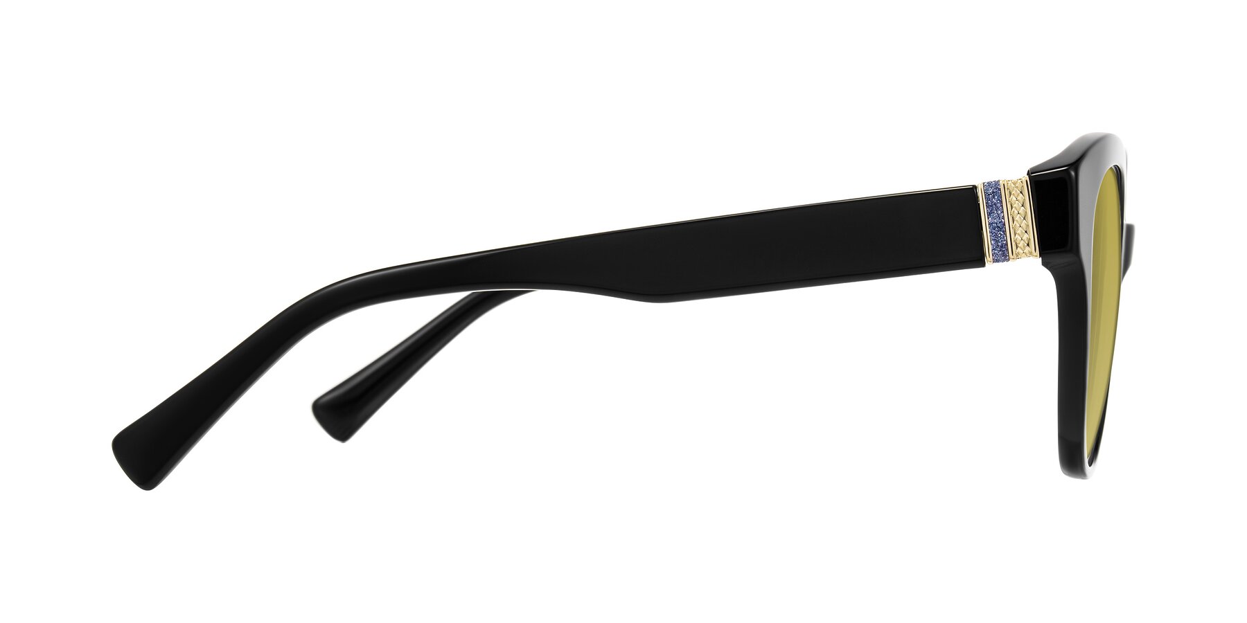 Side of Zipa in Black with Champagne Tinted Lenses